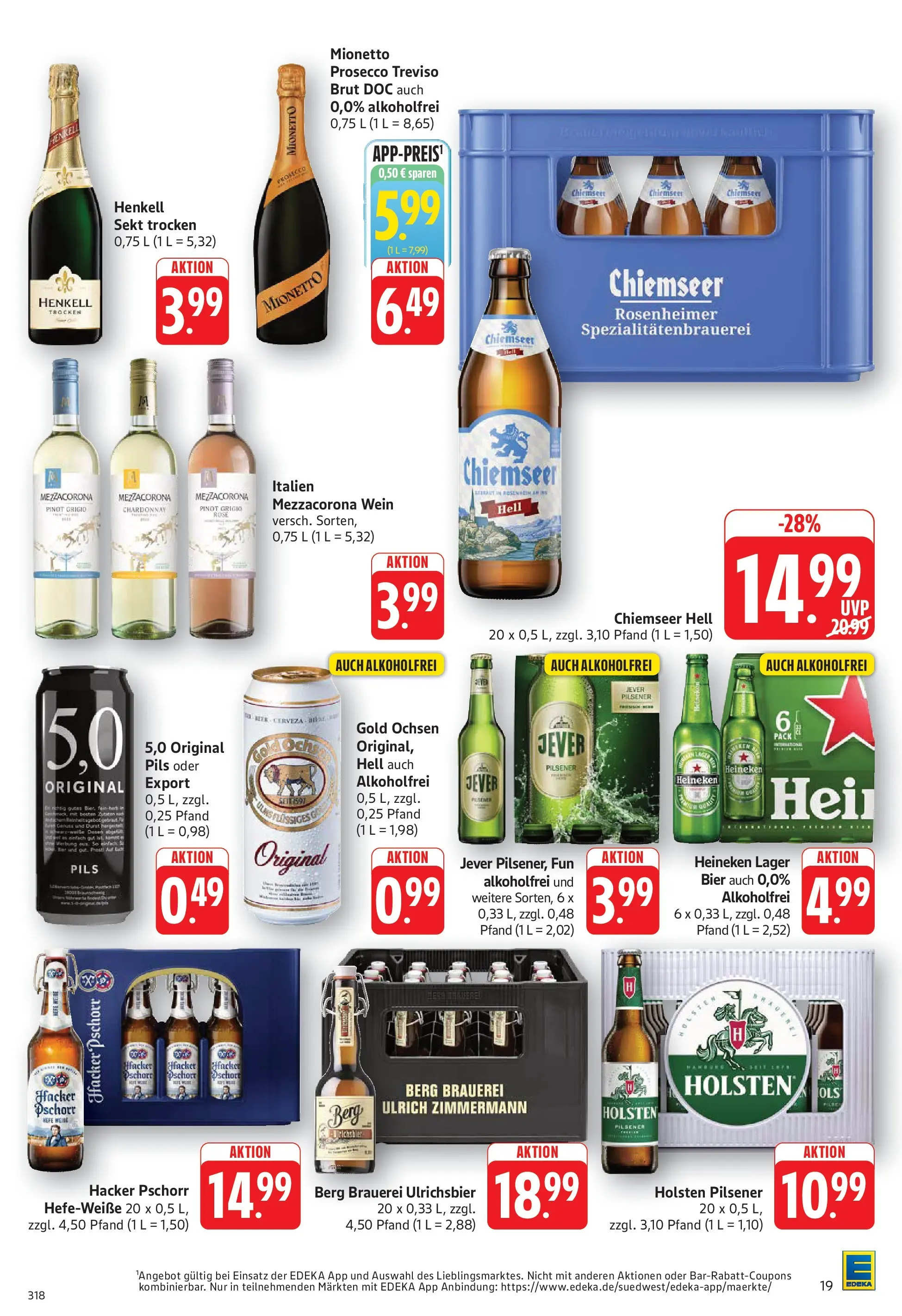 E center Prospekt Göppingen (ab 13.07.2026) zum Blättern | Seite: 19 | Produkte: Bier, Prosecco, Jever, Jacke