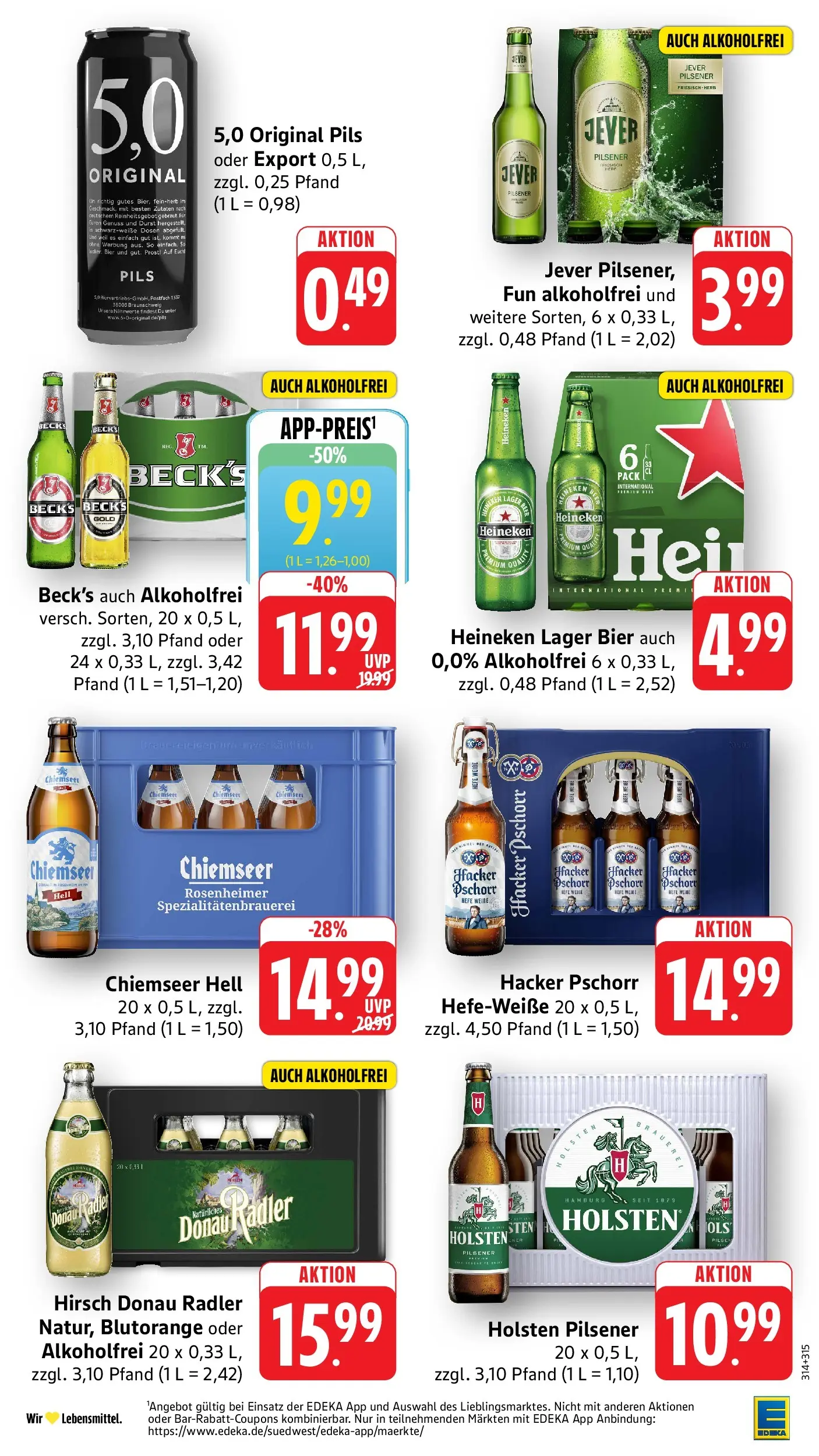 Edeka prospekt Mühlheim / Donau (ab 12.07.2026) » Angebote Online | Seite: 33 | Produkte: Holsten, Heineken, Radler, Jever