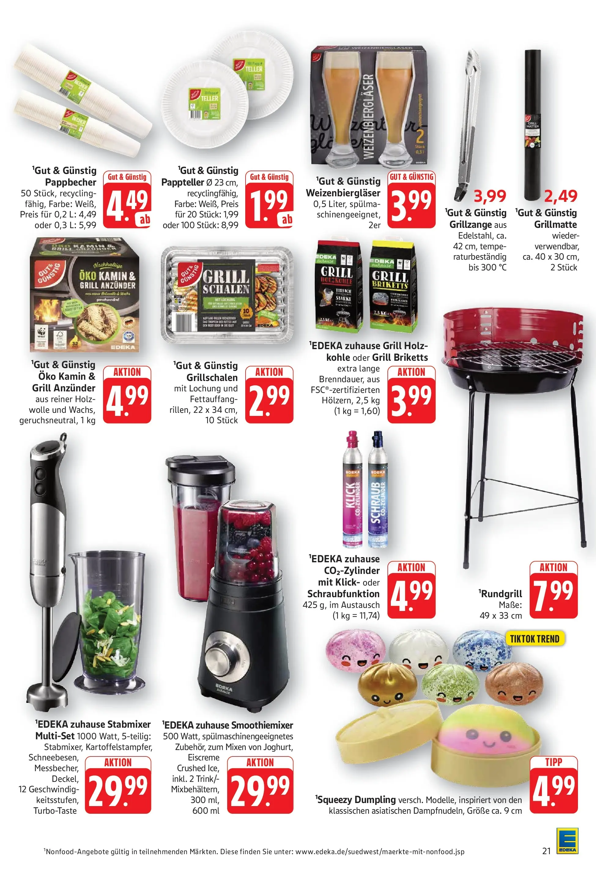 E center Prospekt Eislingen (ab 13.07.2026) zum Blättern | Seite: 21 | Produkte: Grill, Kamin, Eiscreme, Stabmixer