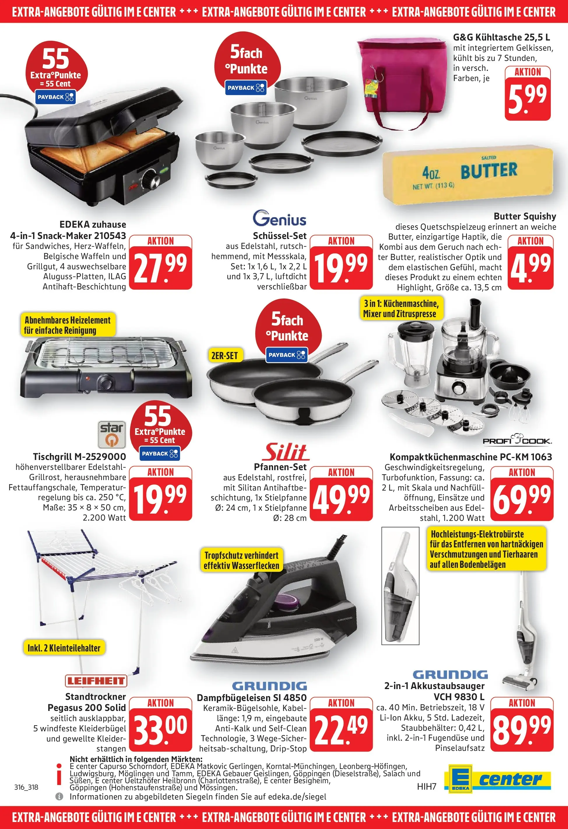 E center Prospekt Eislingen (ab 13.07.2026) zum Blättern | Seite: 31 | Produkte: Kabel, Butter, Kleiderbügel, Waffeln