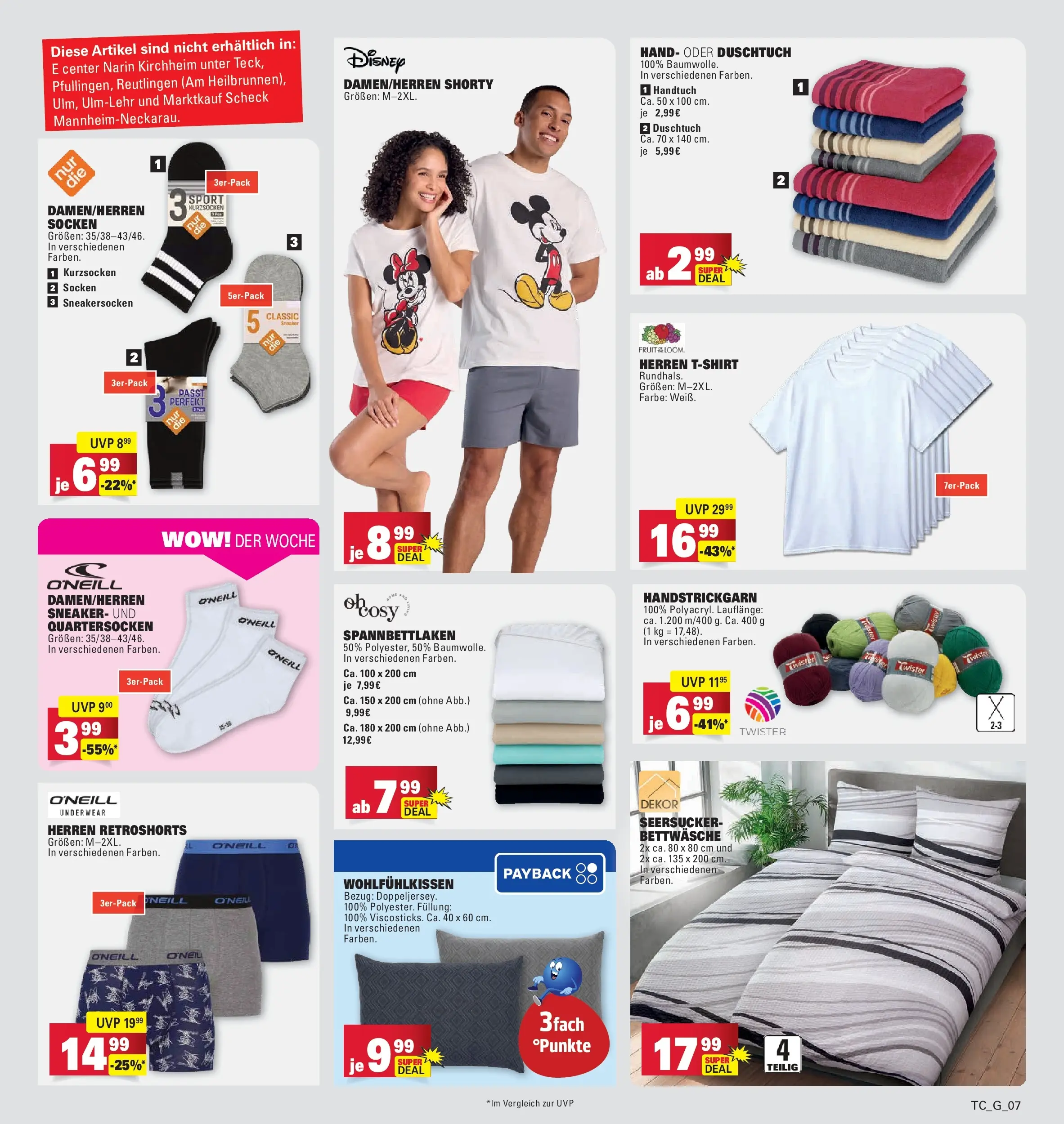 E center Prospekt Eislingen (ab 13.07.2026) zum Blättern | Seite: 39 | Produkte: Bettwäsche, Socken