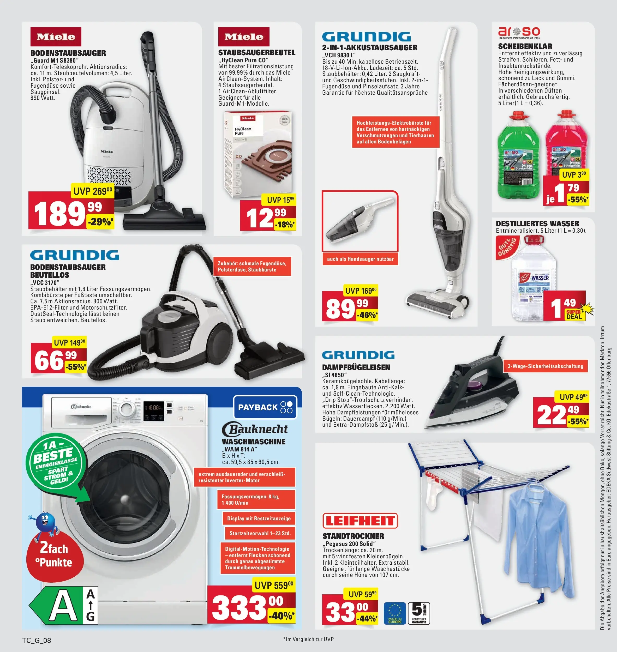E center Prospekt Eislingen (ab 13.07.2026) zum Blättern | Seite: 40 | Produkte: Miele, Waschmaschine, Wasser