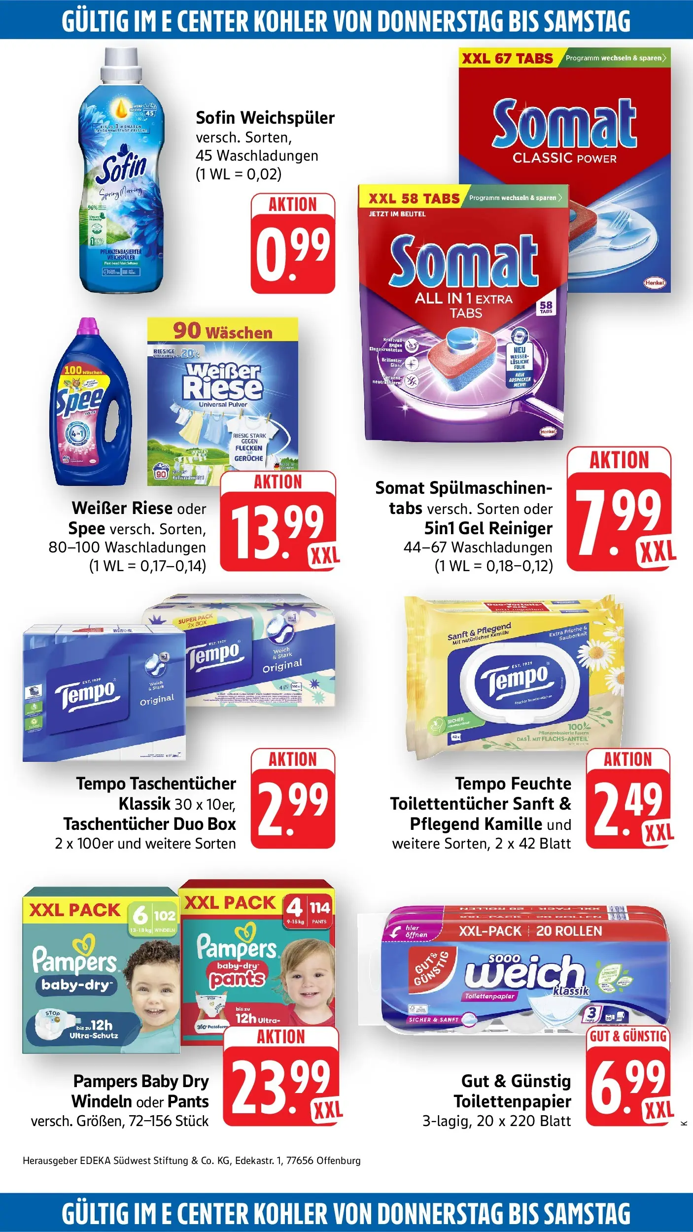 Edeka Prospekt Lahr (ab 13.07.2026) » Angebote Online | Seite: 56 | Produkte: Wasser, Weichspüler, Tempo, Toilettenpapier