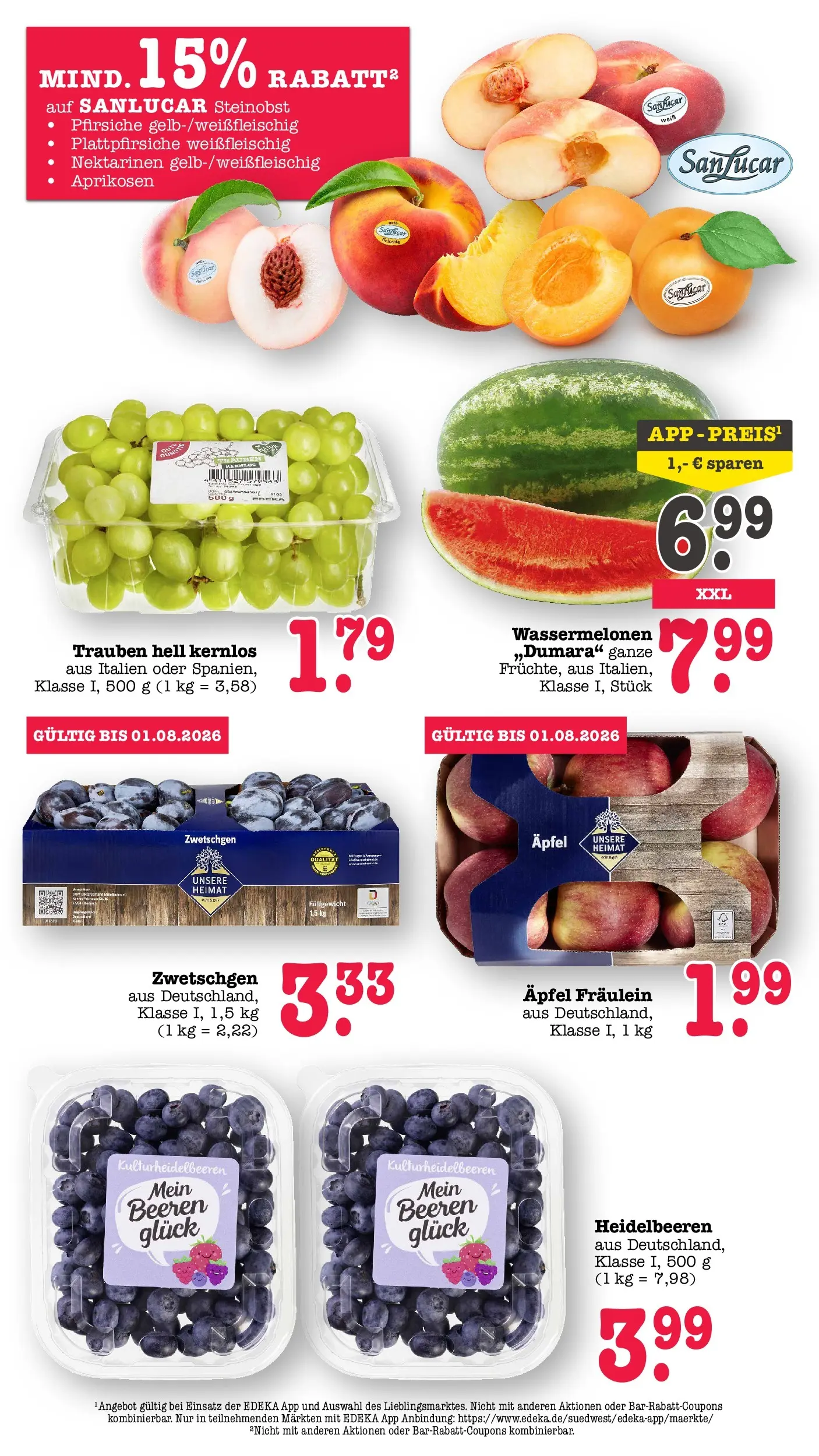 E center Prospekt Achern (ab 13.07.2026) zum Blättern | Seite: 24 | Produkte: Nektarinen, Trauben, Äpfel, Heidelbeeren E center Prospekt Achern (ab 13.07.2026) zum Blättern | Seite: 24 | Produkte: Nektarinen, Trauben, Äpfel, Heidelbeeren