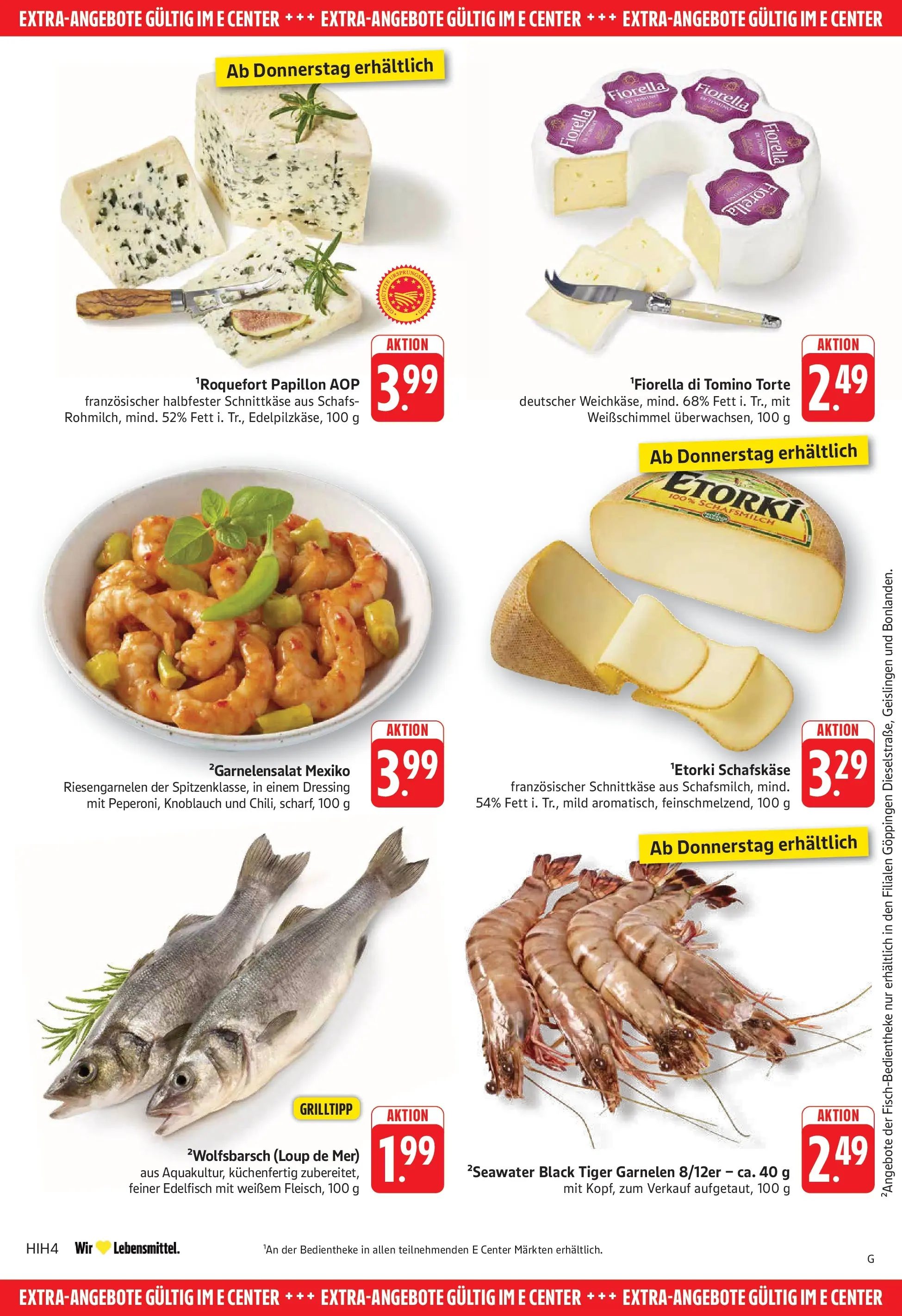 E center Prospekt Göppingen (ab 13.07.2026) zum Blättern | Seite: 28 | Produkte: Dressing, Garnelen, Tiger garnelen, Schafskase