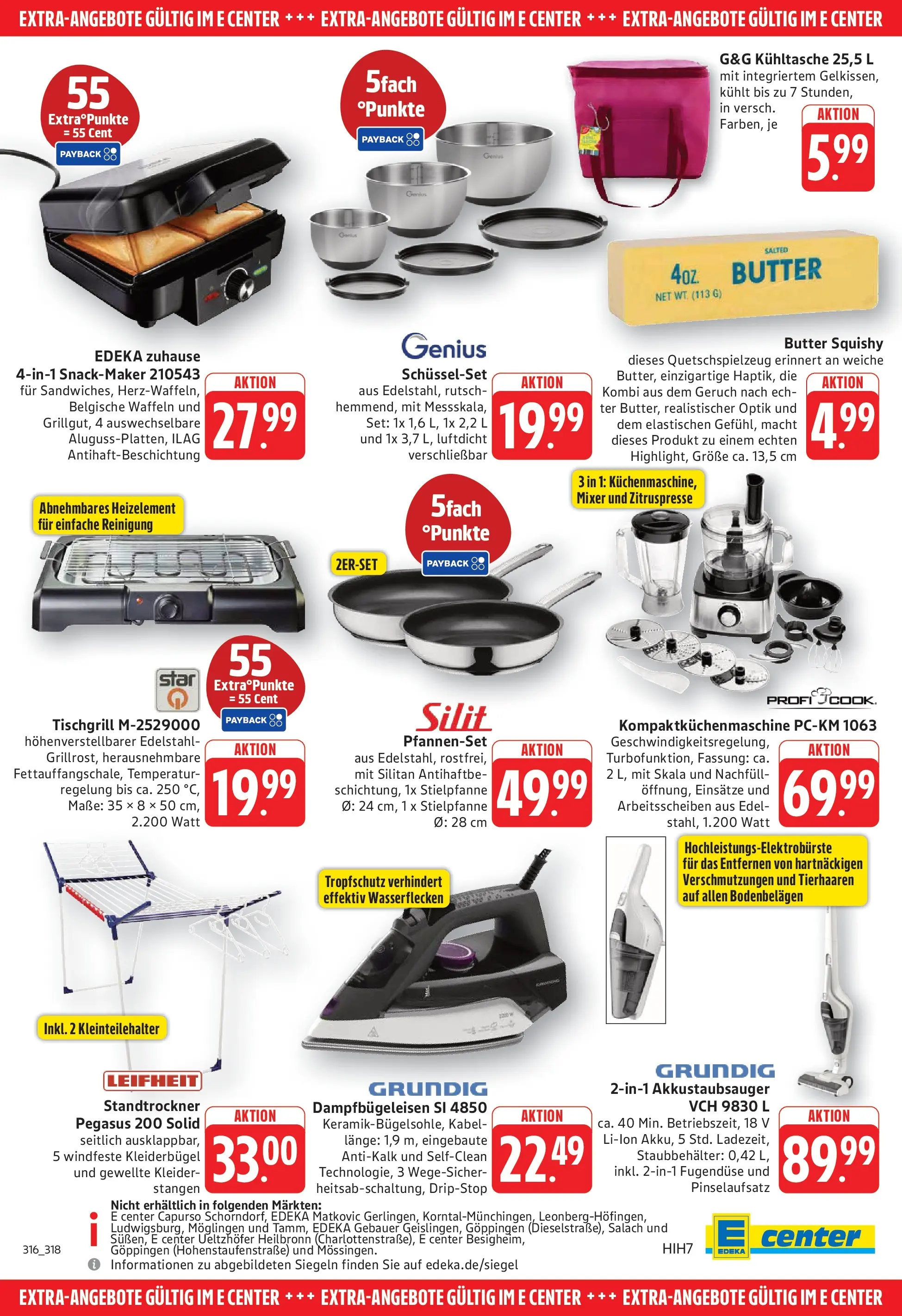 E center Prospekt Göppingen (ab 13.07.2026) zum Blättern | Seite: 31 | Produkte: Mixer, Butter, Kleiderbügel, Waffeln