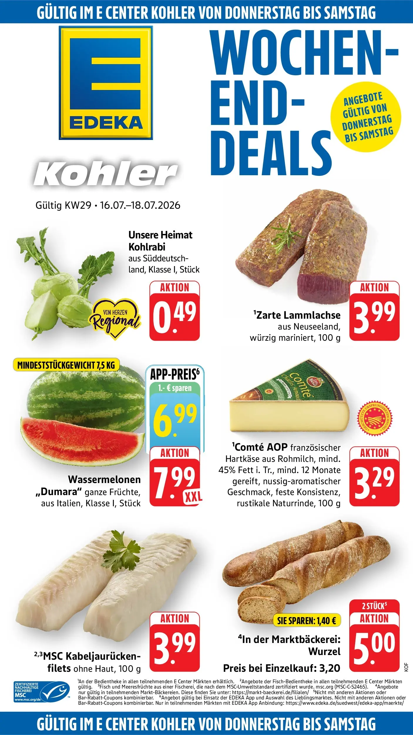 Edeka Prospekt Offenburg (ab 13.07.2026) » Angebote Online | Seite: 46 | Produkte: Kohlrabi, Fisch, Meeresfrüchte