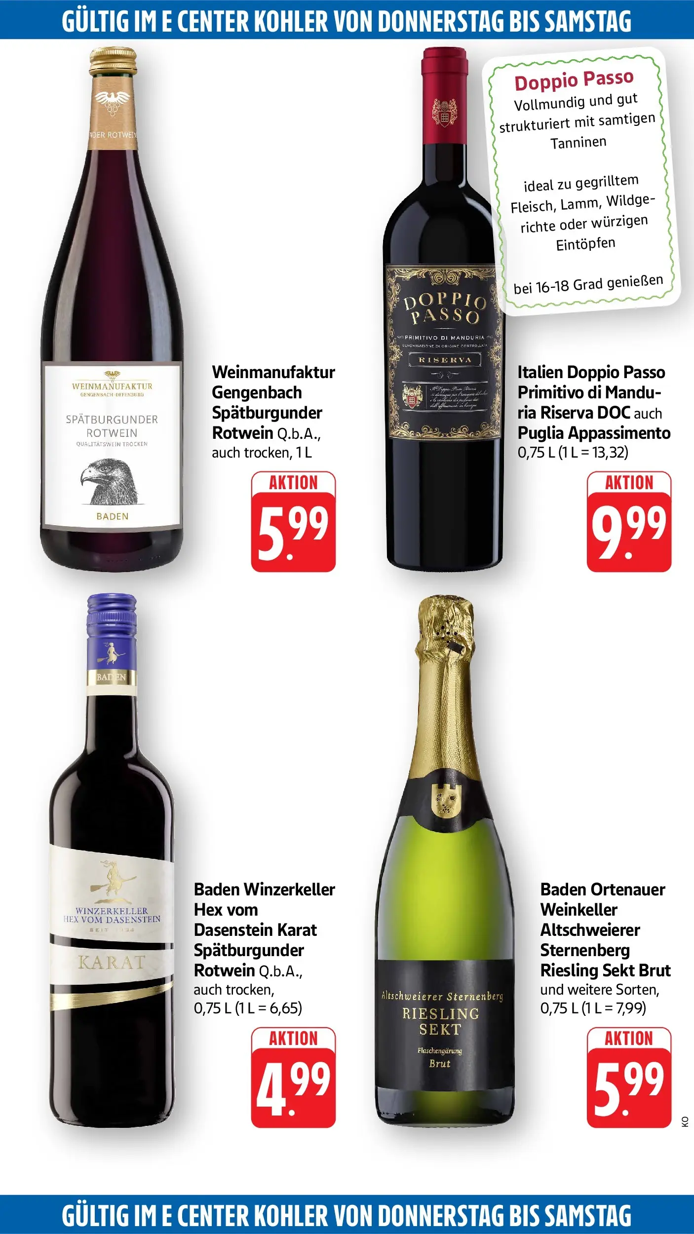 Edeka Prospekt Offenburg (ab 13.07.2026) » Angebote Online | Seite: 54 | Produkte: Rotwein, Sekt, Doppio Passo