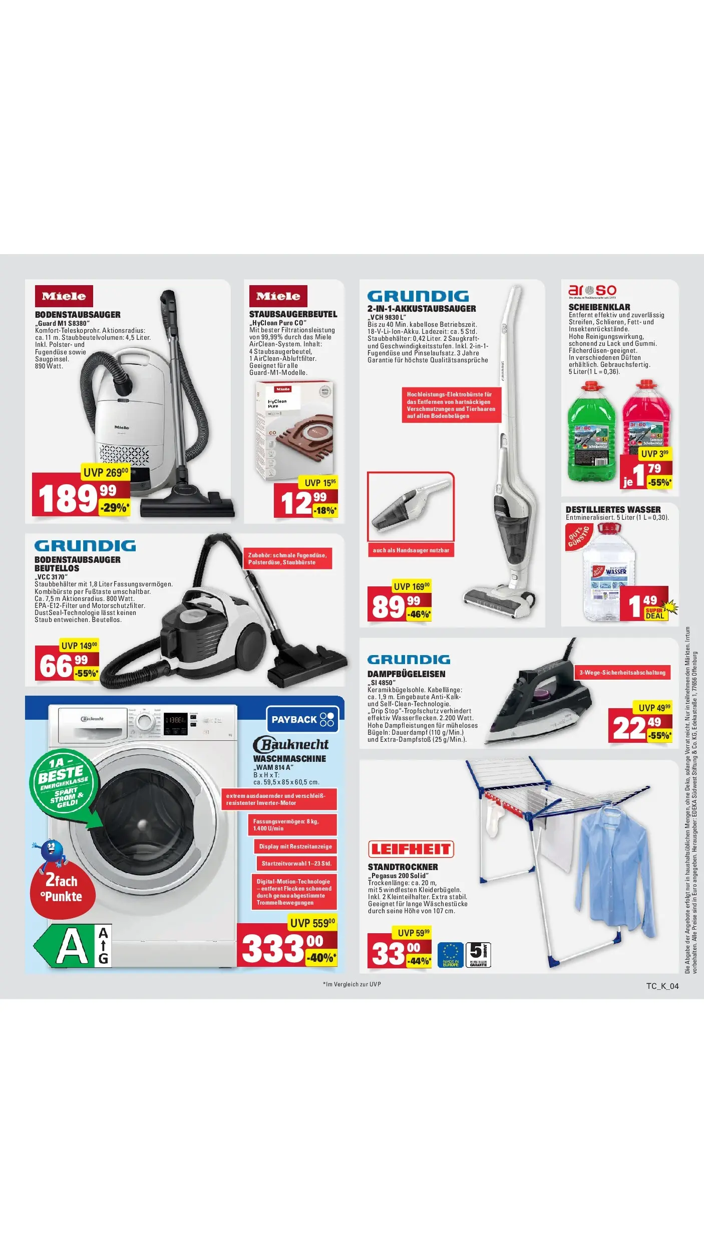 Edeka Prospekt Neu-Ulm (ab 13.07.2026) » Angebote Online | Seite: 59 | Produkte: Miele, Waschmaschine, Wasser