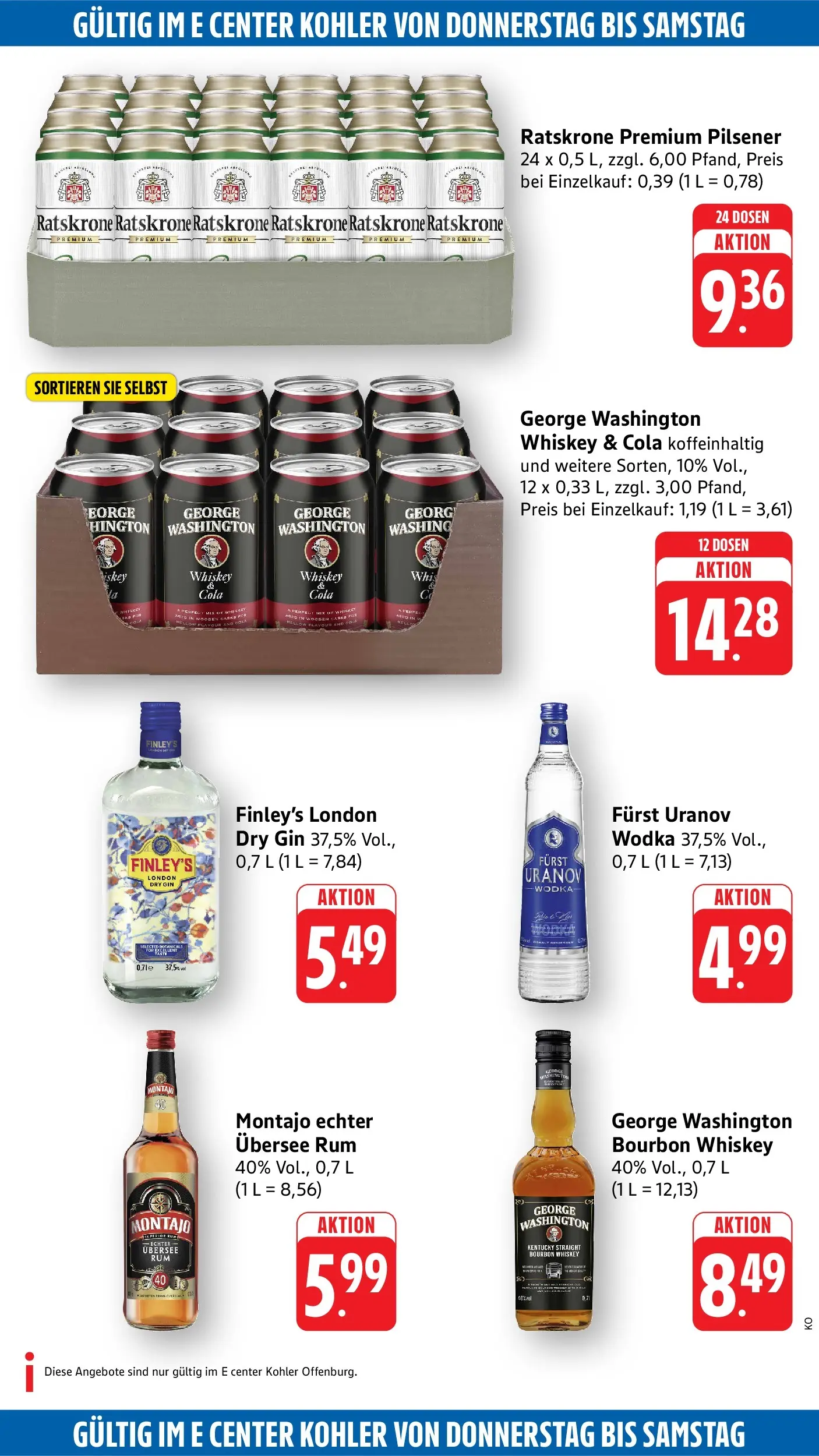 Edeka Prospekt Offenburg (ab 13.07.2026) » Angebote Online | Seite: 58 | Produkte: Rum, Gin, Wodka, Whiskey