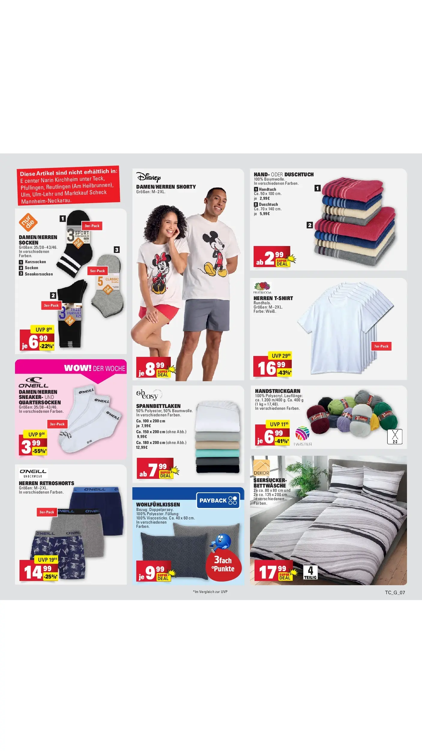 E center Prospekt Sinzheim (ab 13.07.2026) zum Blättern | Seite: 92 | Produkte: Bettwäsche, Socken E center Prospekt Sinzheim (ab 13.07.2026) zum Blättern | Seite: 92 | Produkte: Bettwäsche, Socken