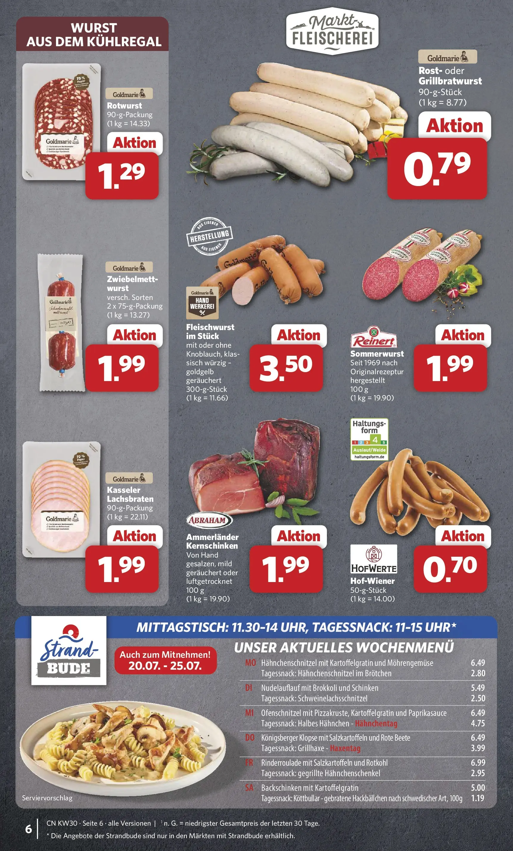 Combi Prospekt Weener (ab 20.07.2026) zum Blättern | Seite: 6 | Produkte: Rotkohl, Brokkoli, Wurst, Schinken
