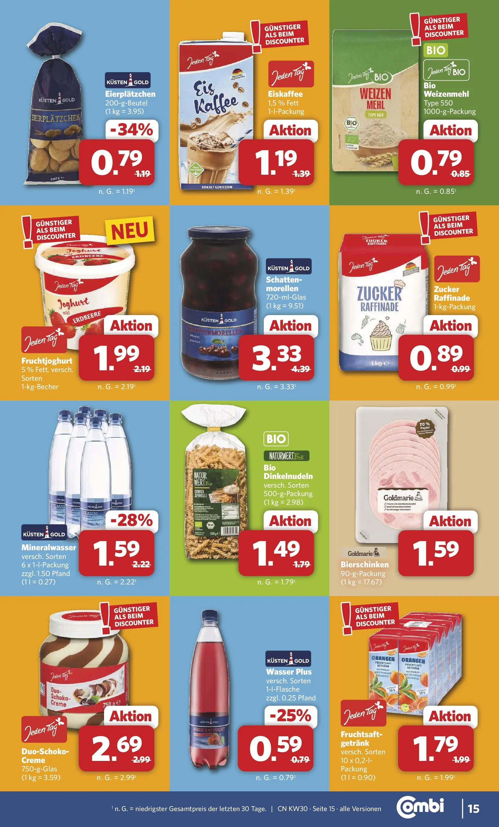 Combi Prospekt Weener (ab 20.07.2026) zum Blättern | Seite: 15 | Produkte: Joghurt, Mineralwasser, Creme, Zucker
