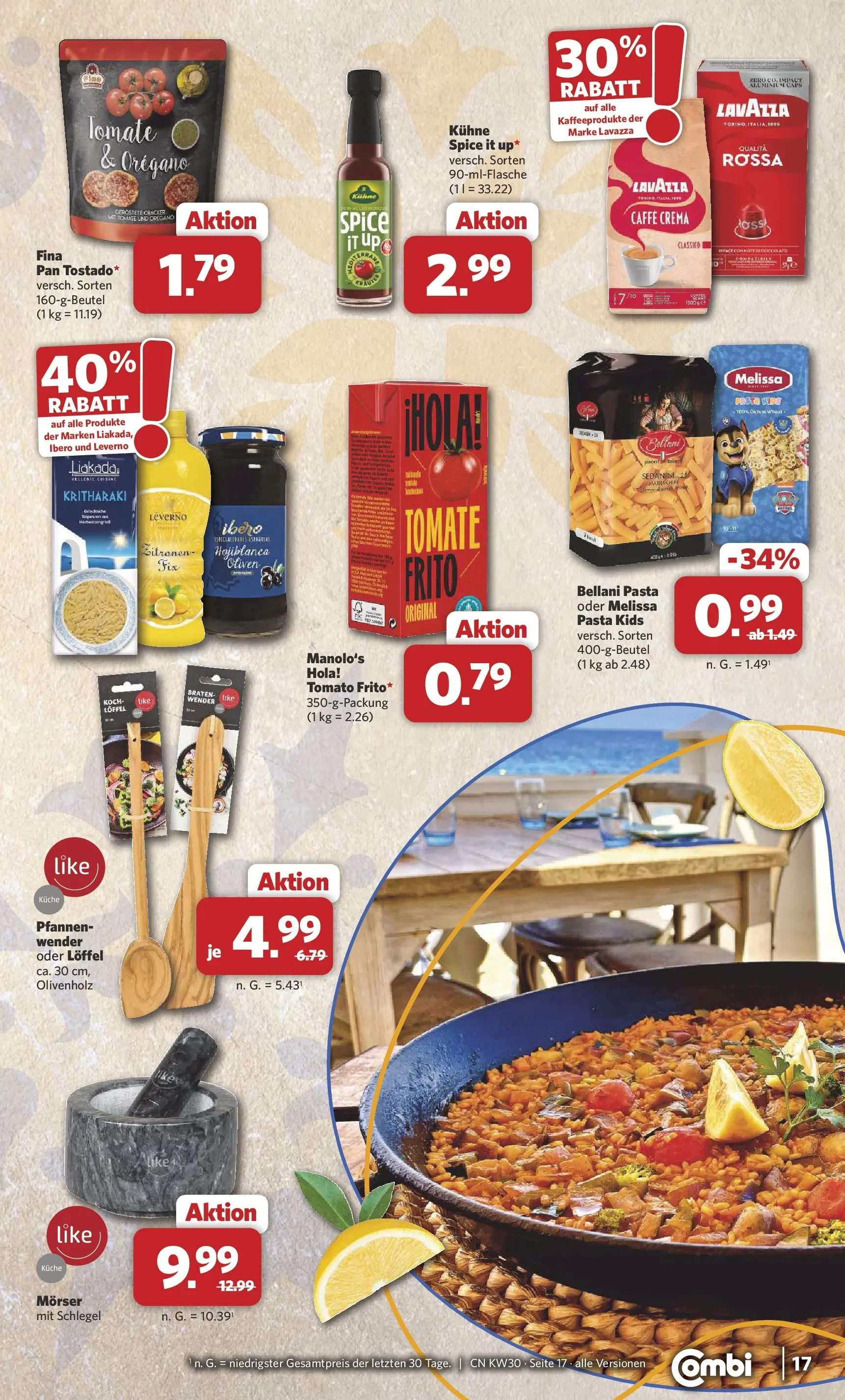 Combi Prospekt Weener (ab 20.07.2026) zum Blättern | Seite: 17 | Produkte: Lavazza, Küche, Pasta