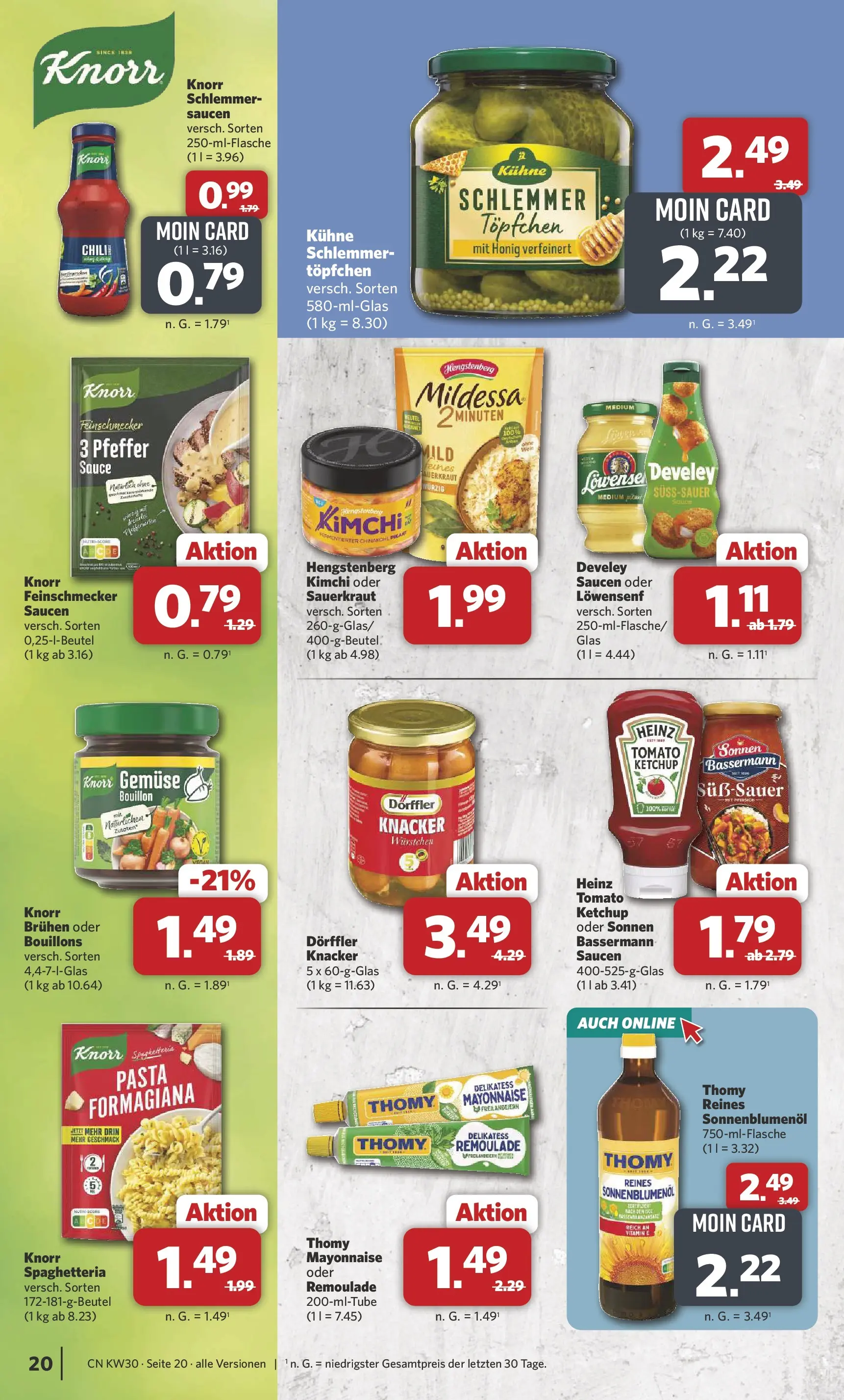 Combi Prospekt Weener (ab 20.07.2026) zum Blättern | Seite: 20 | Produkte: Gemüse, Mayonnaise, Pasta, Ketchup