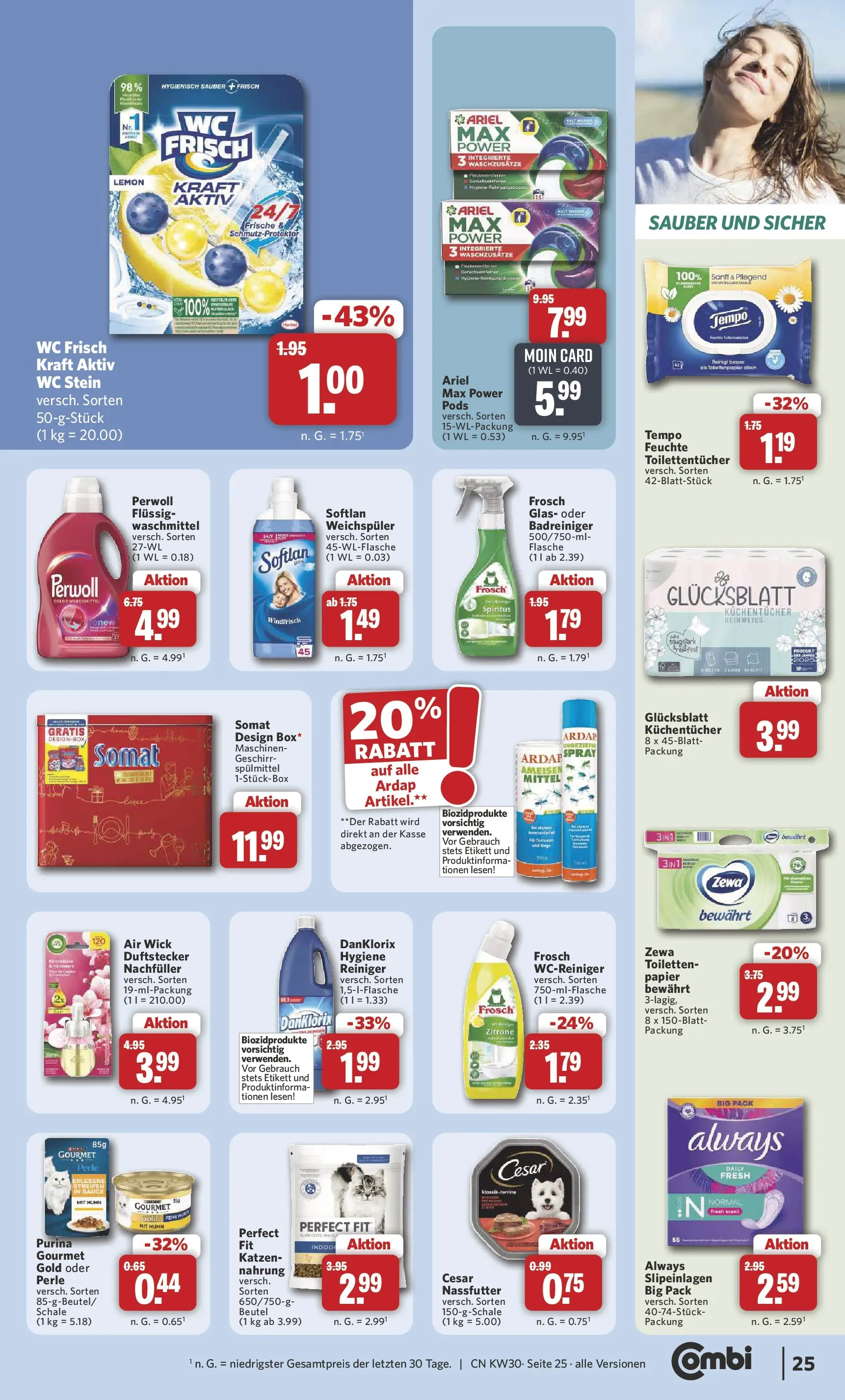 Combi Prospekt Weener (ab 20.07.2026) zum Blättern | Seite: 27 | Produkte: Perwoll, Zewa, Wc frisch, WC Stein