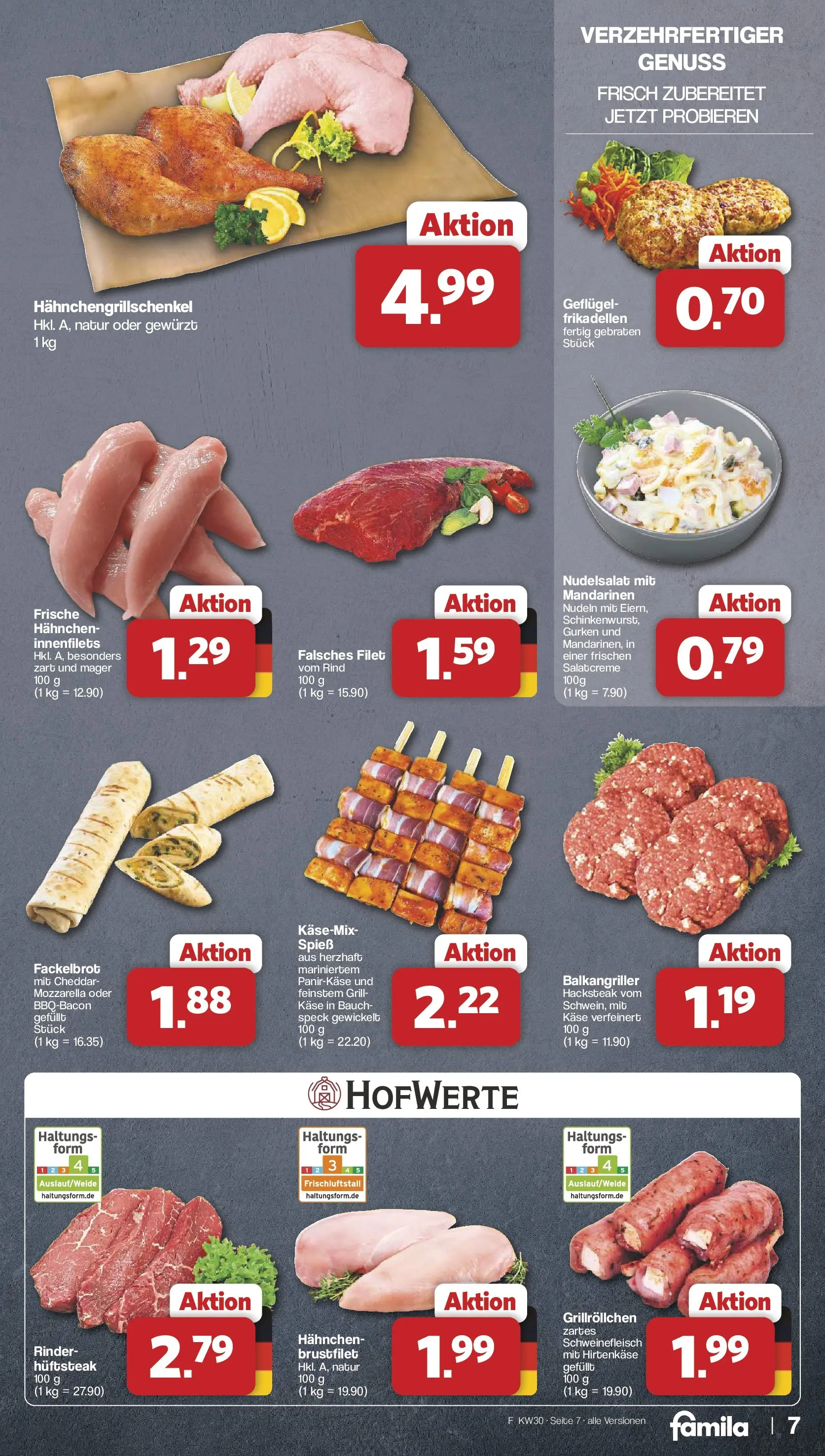 Famila Nordwest Wochenangebote (ab 20.07.2026) zum Blättern | Seite: 7 | Produkte: Grill, Mandarinen, Schweinefleisch, Gurken