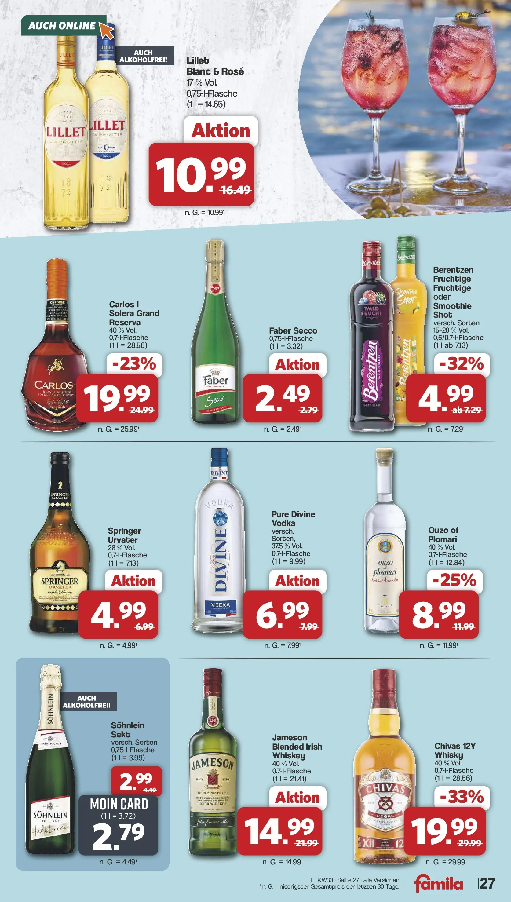 Famila Nordwest Wochenangebote (ab 20.07.2026) zum Blättern | Seite: 27 | Produkte: Whisky, Jameson, Vodka, Whiskey