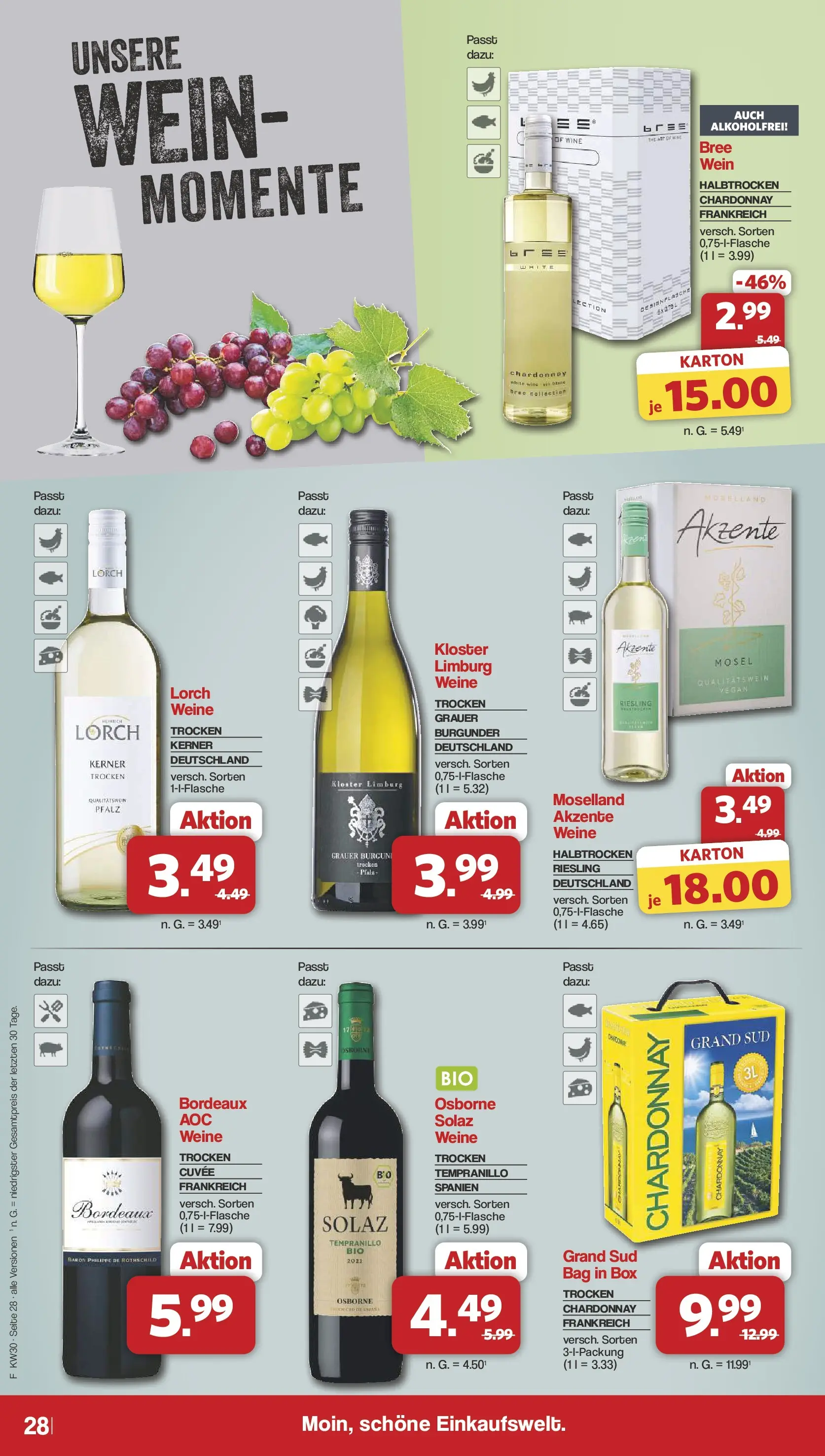 Famila Nordwest Wochenangebote (ab 20.07.2026) zum Blättern | Seite: 28 | Produkte: Osborne, Box, Bree, Grand sud