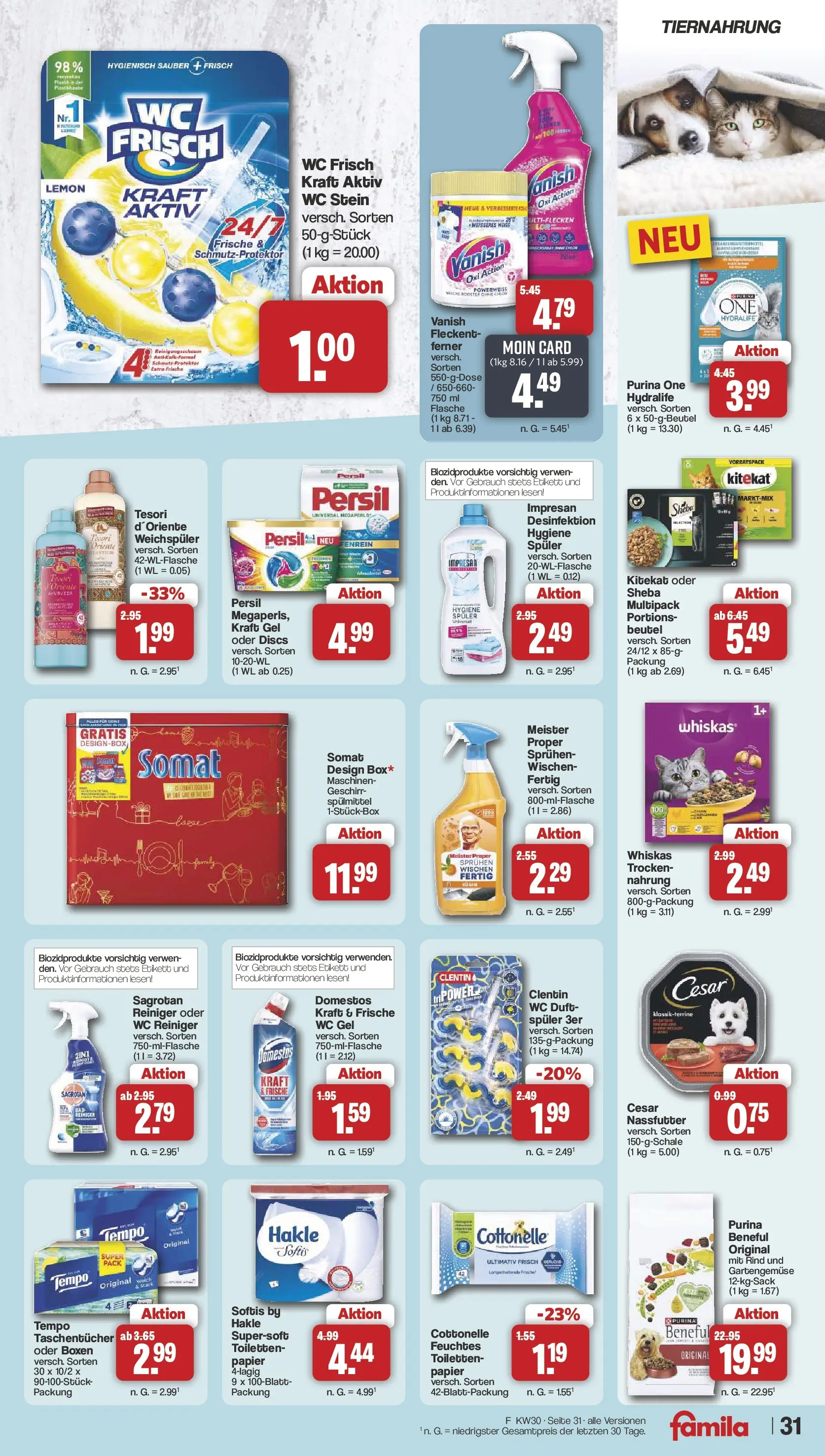 Famila Nordwest Wochenangebote (ab 20.07.2026) zum Blättern | Seite: 33 | Produkte: Duft, Weichspüler, Wc frisch, Persil