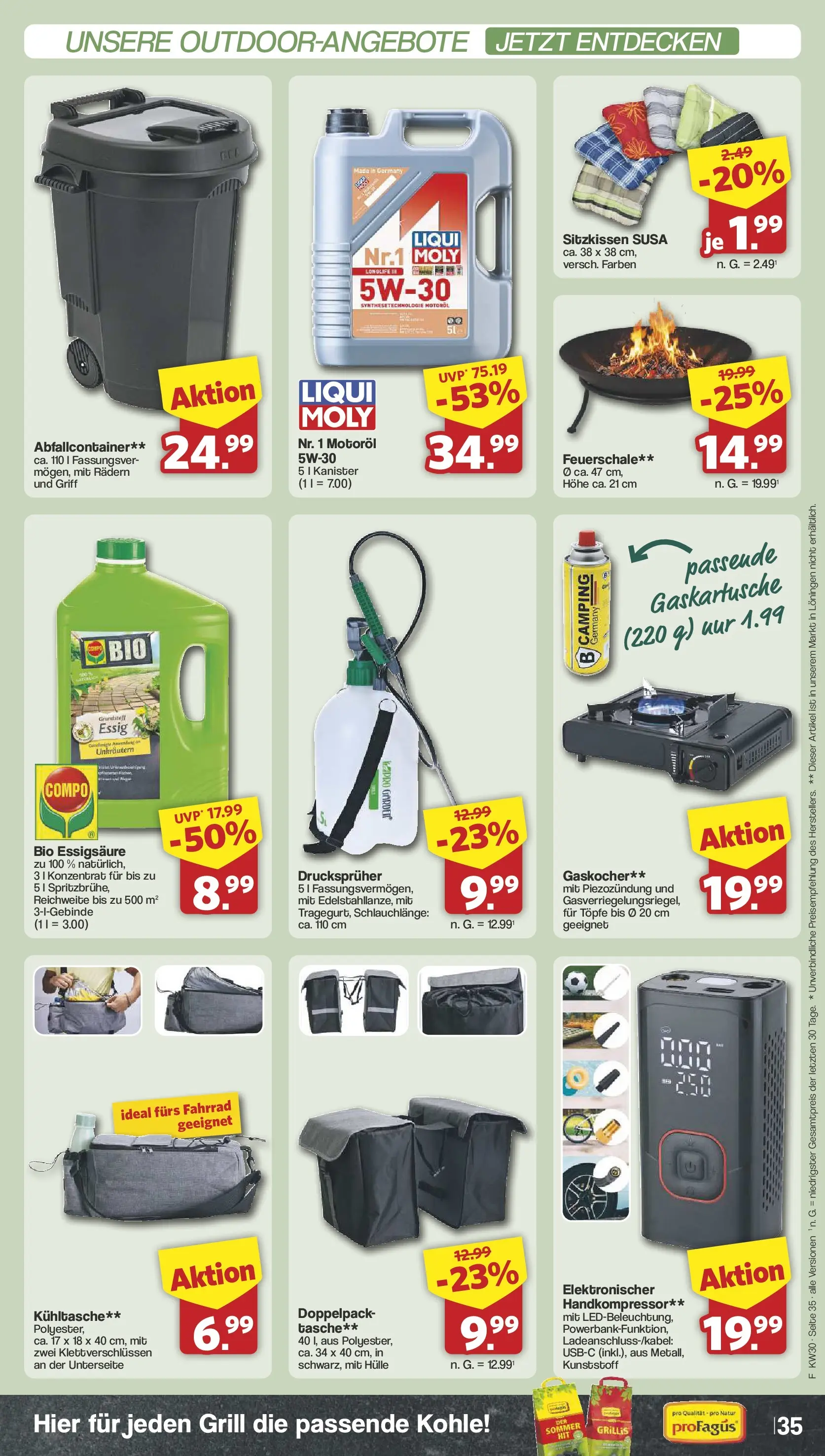 Famila Nordwest Wochenangebote (ab 20.07.2026) zum Blättern | Seite: 37 | Produkte: Hülle, Tasche, Grill, Essig