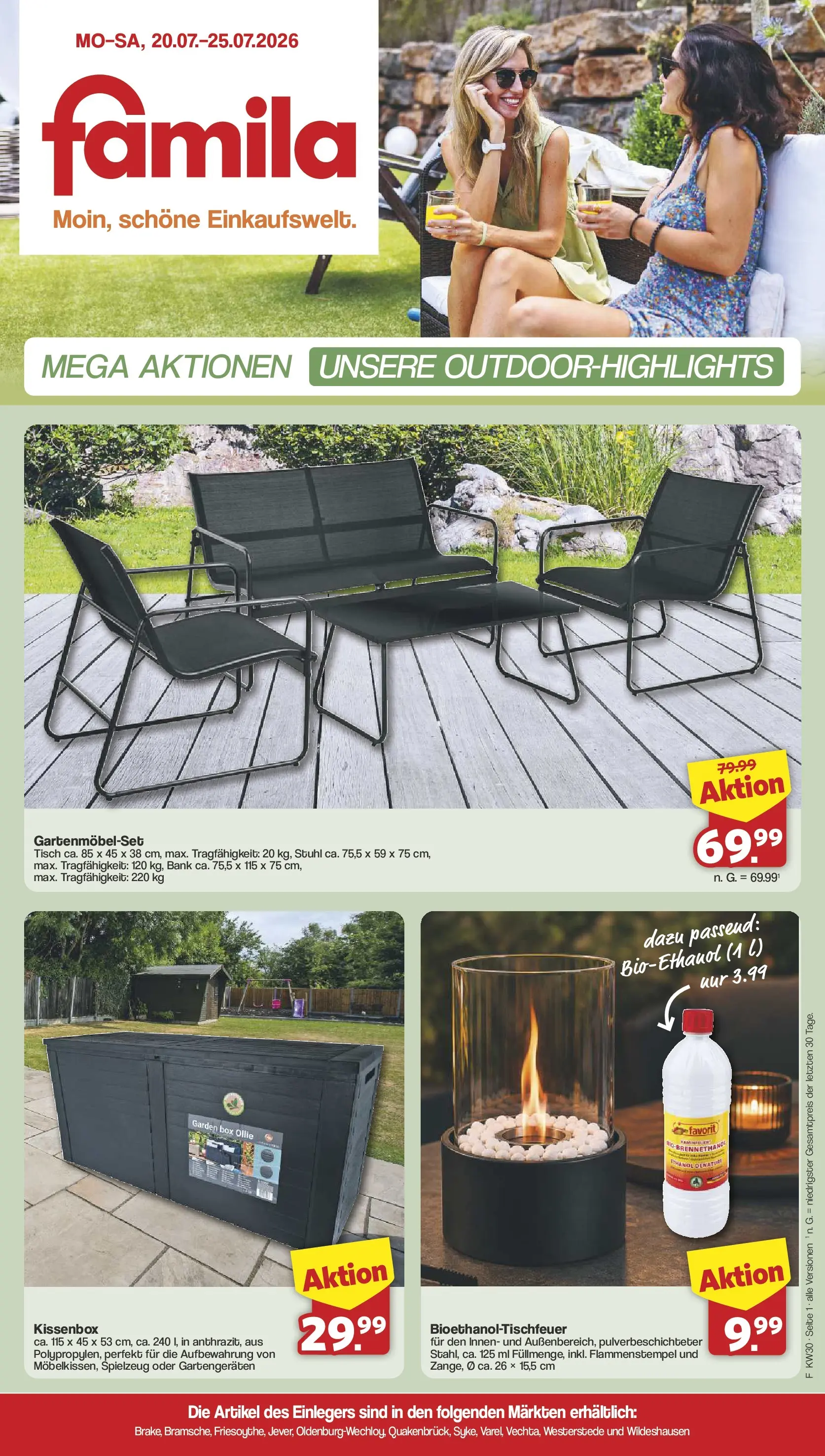 Famila Nordwest Einleger (ab 20.07.2026) zum Blättern | Seite: 1 | Produkte: Tisch, Stuhl, Box