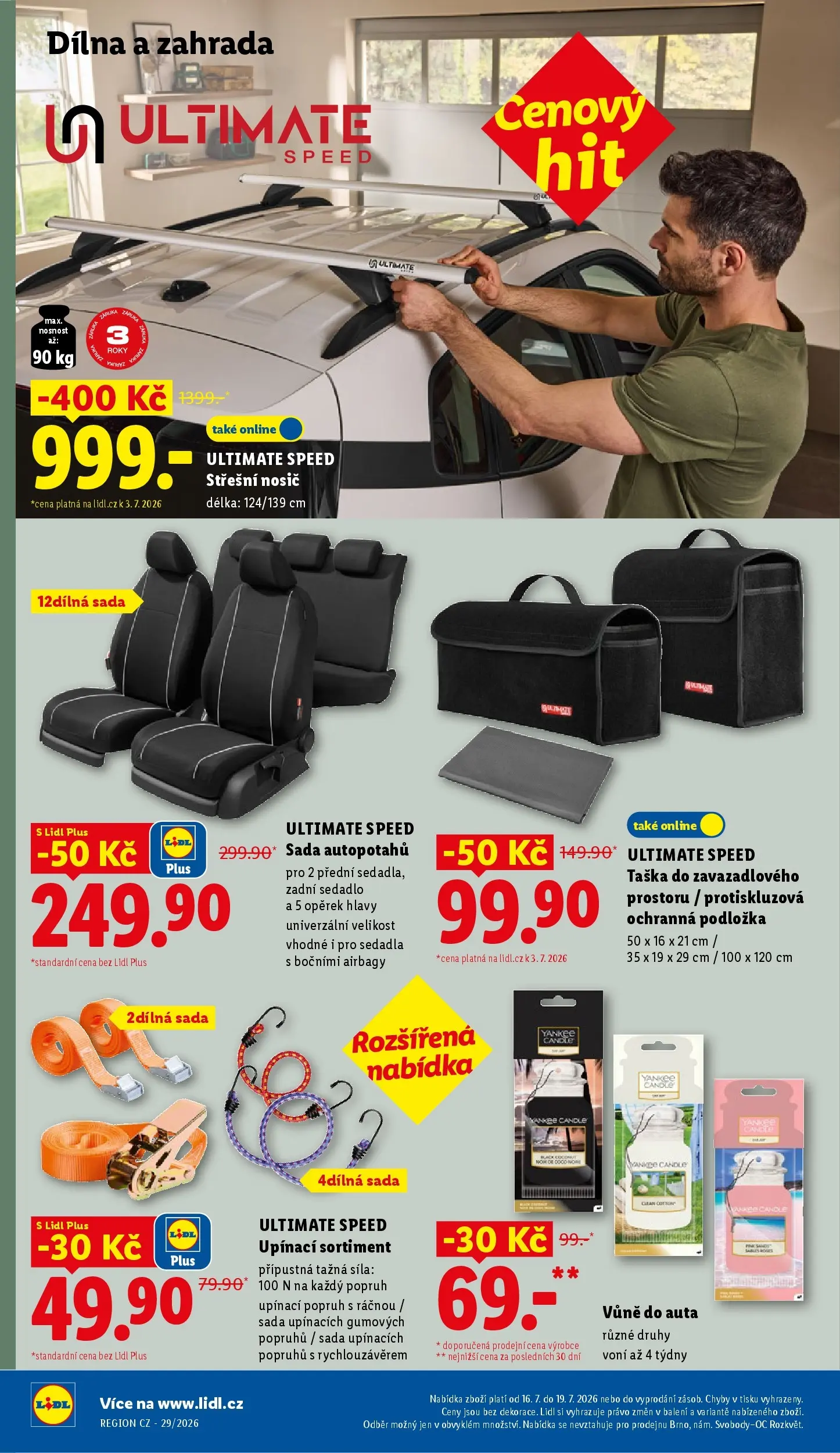 Lidl leták od 12.07.2026 - Nový akční leták | Strana: 16 | Produkty: Yankee Candle, Vůně do auta, Taška, Ultimate Speed