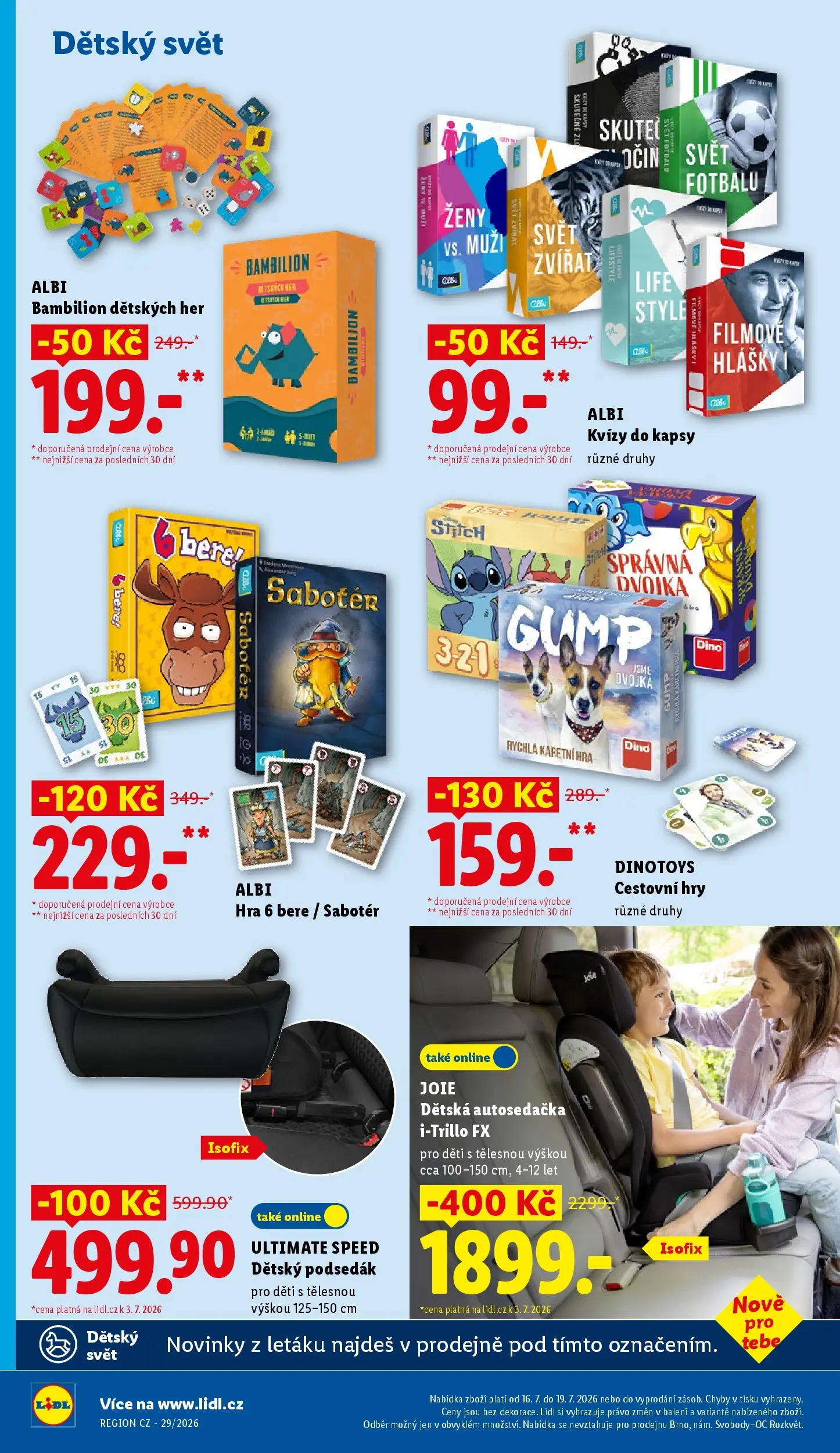 Lidl leták od 12.07.2026 - Nový akční leták | Strana: 18 | Produkty: Hra, Podsedák, Ultimate Speed