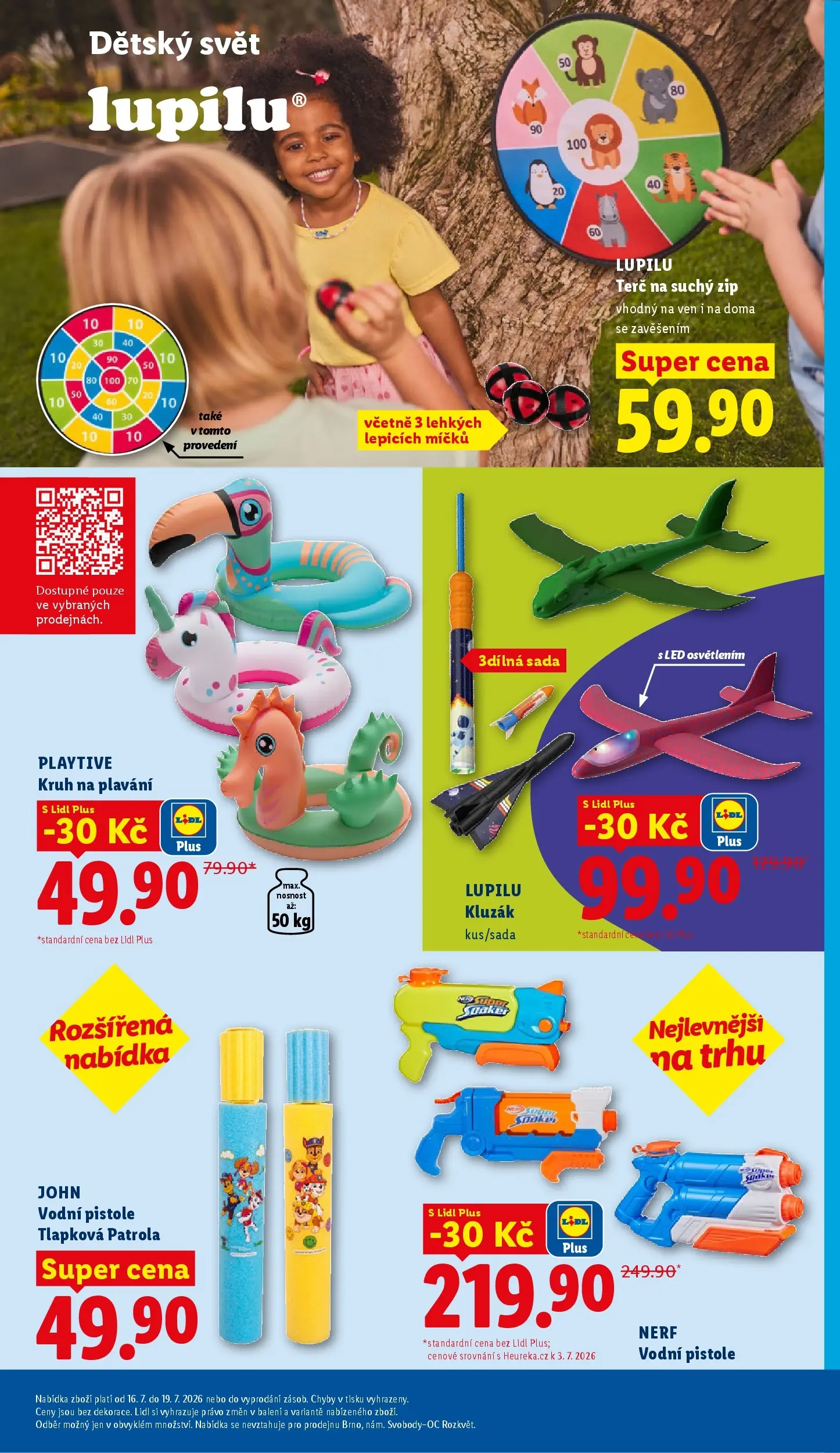 Lidl leták od 12.07.2026 - Nový akční leták | Strana: 19 | Produkty: Nerf, Terč, Kluzák, LED