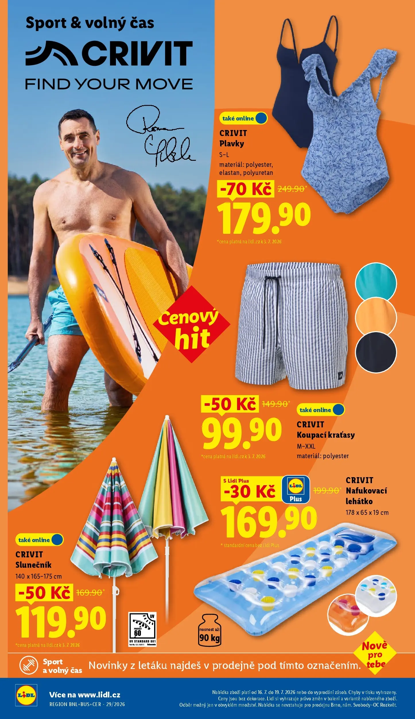 Lidl leták od 12.07.2026 - Nový akční leták | Strana: 24 | Produkty: Kraťasy, Plavky, Lehátko, Slunečník