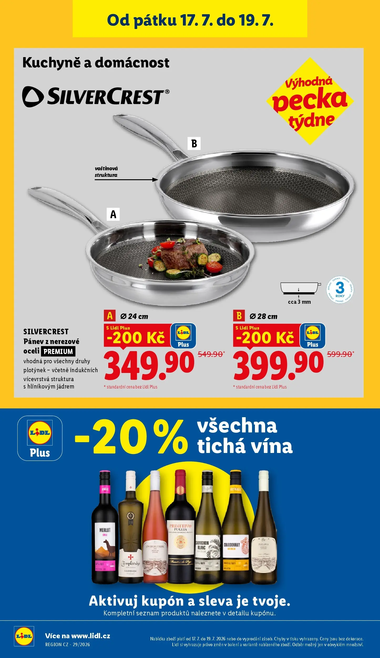 Lidl leták od 12.07.2026 - Nový akční leták | Strana: 26 | Produkty: Pánev, Primitivo Puglia, Primitivo, Kuchyně