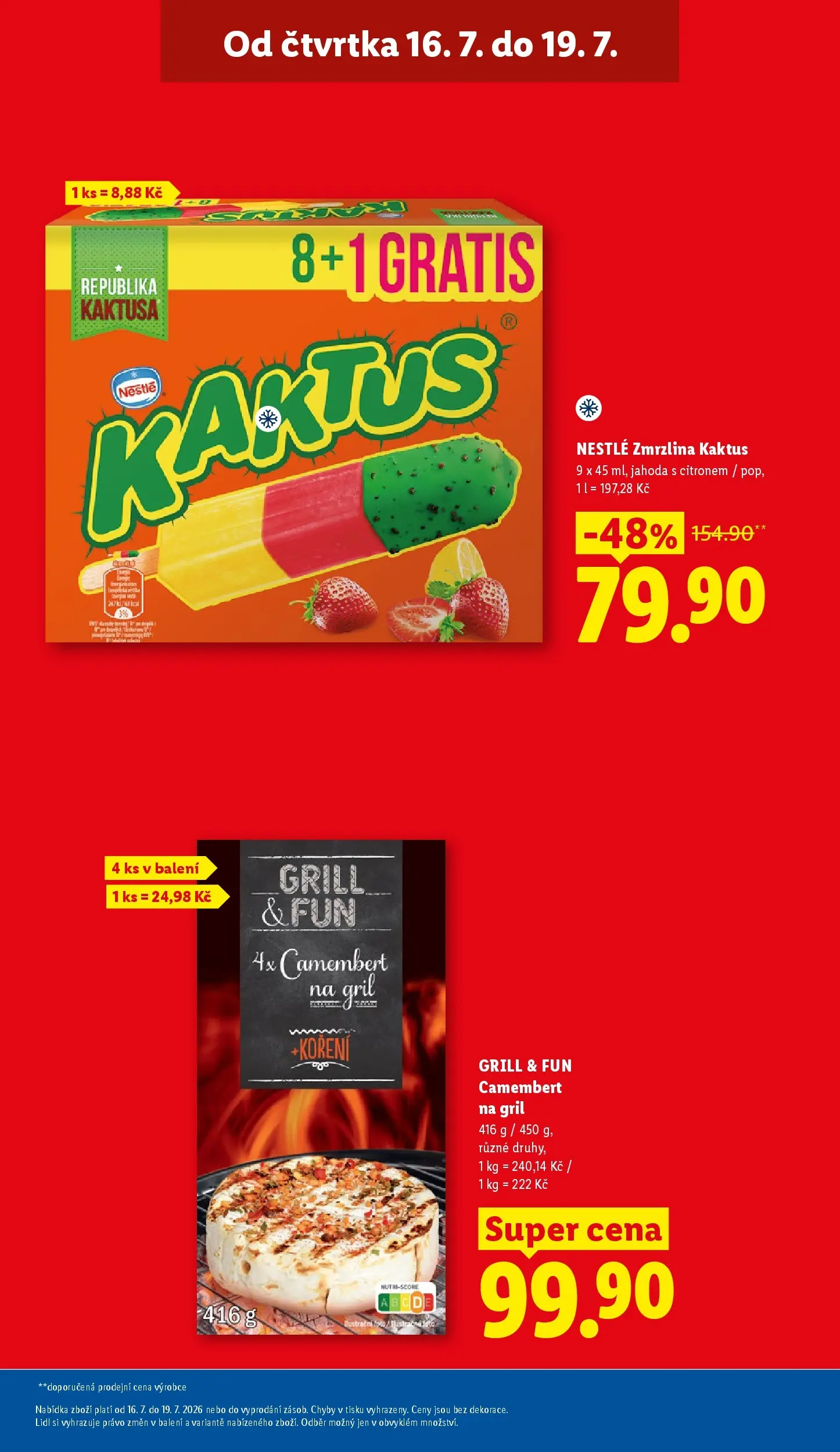 Lidl leták od 15.07.2026 - Nový akční leták | Strana: 11 | Produkty: Zmrzlina, Koření, Gril, Camembert