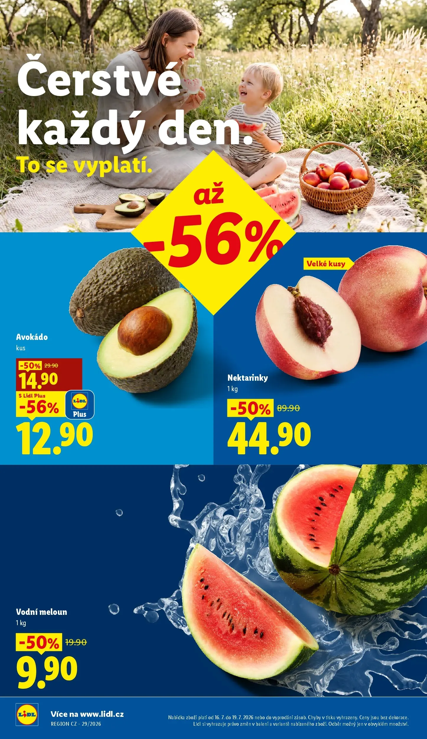 Lidl leták od 15.07.2026 - Nový akční leták | Strana: 14 | Produkty: Meloun, Nektarinky, Avokádo, Meloun vodní