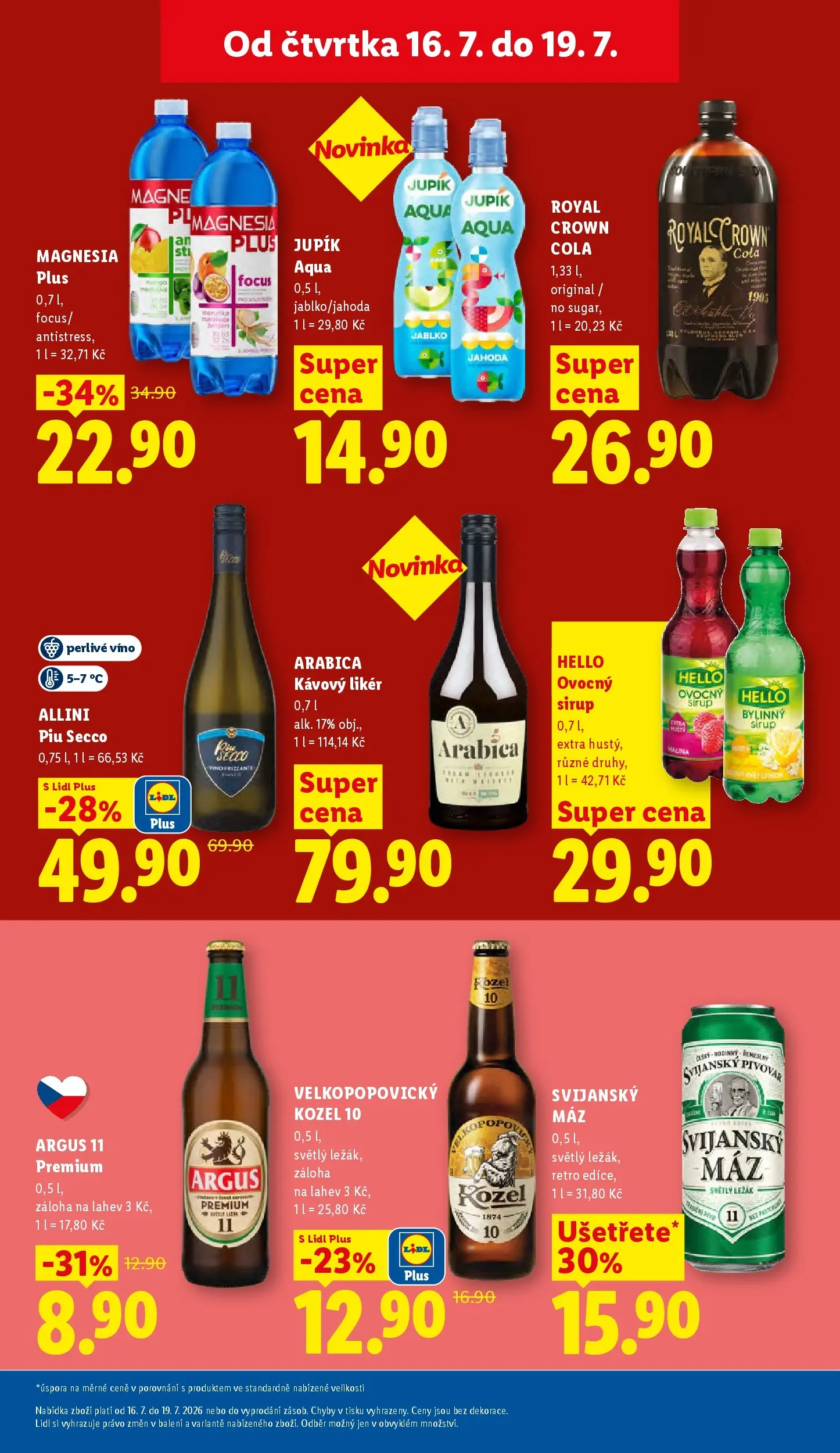 Lidl leták od 15.07.2026 - Nový akční leták | Strana: 26 | Produkty: Pivo, Kozel 10, Sirup, Ovocný sirup