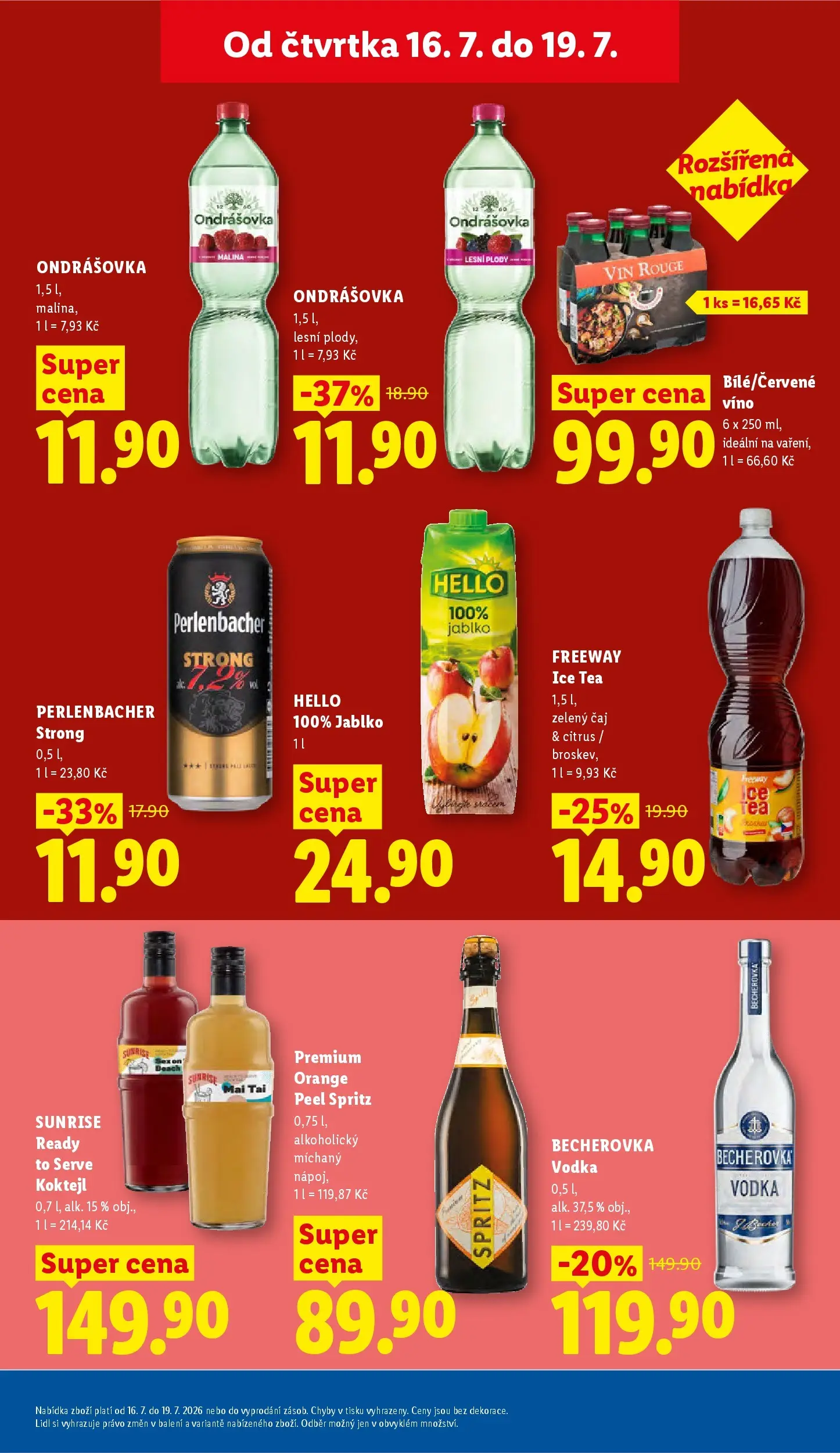Lidl leták od 15.07.2026 - Nový akční leták | Strana: 27 | Produkty: Ondrášovka, Čaj, Zelený čaj, Becherovka