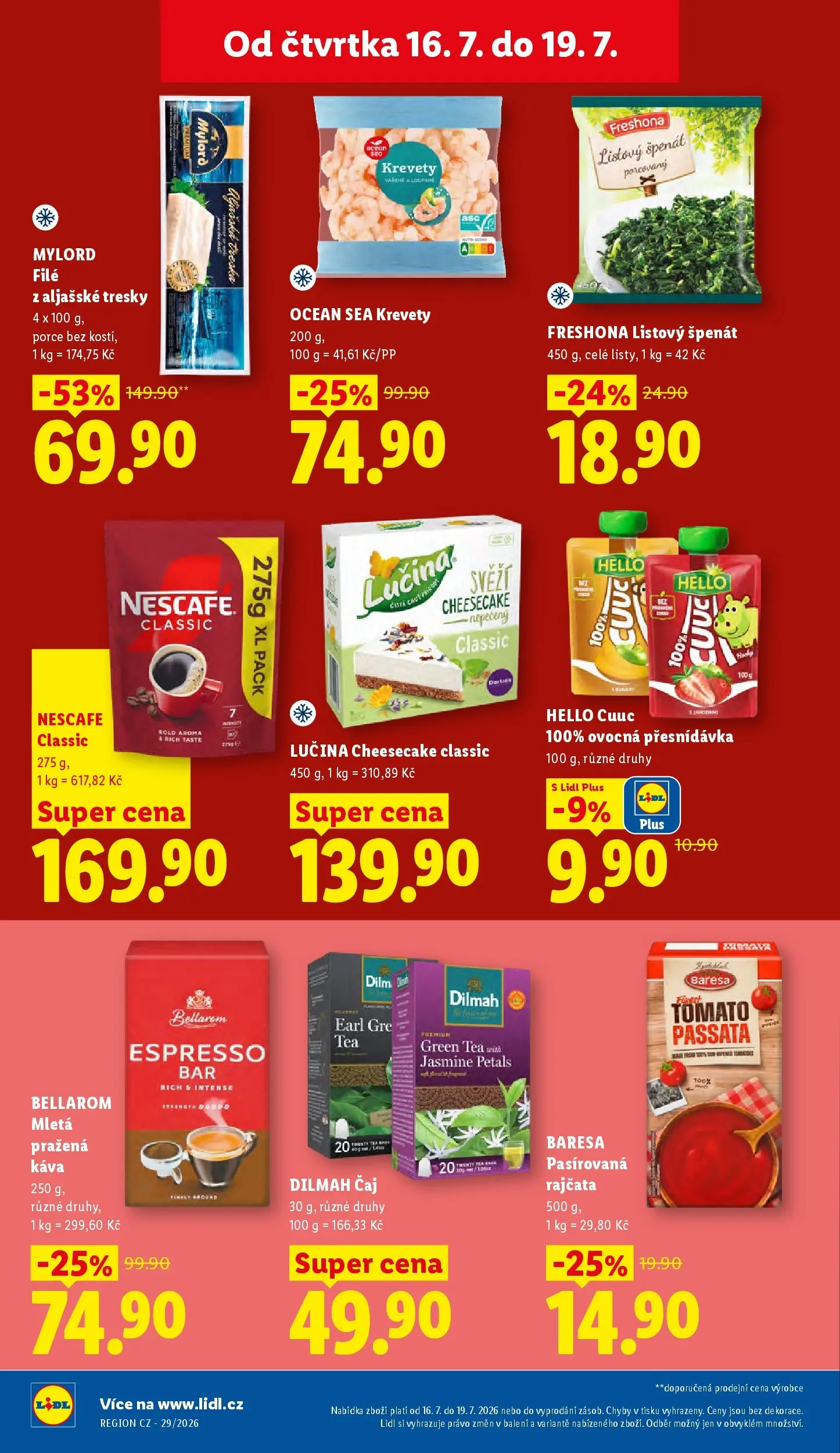Lidl leták od 15.07.2026 - Nový akční leták | Strana: 28 | Produkty: Přesnídávka Hello, Lučina, Cheesecake, File