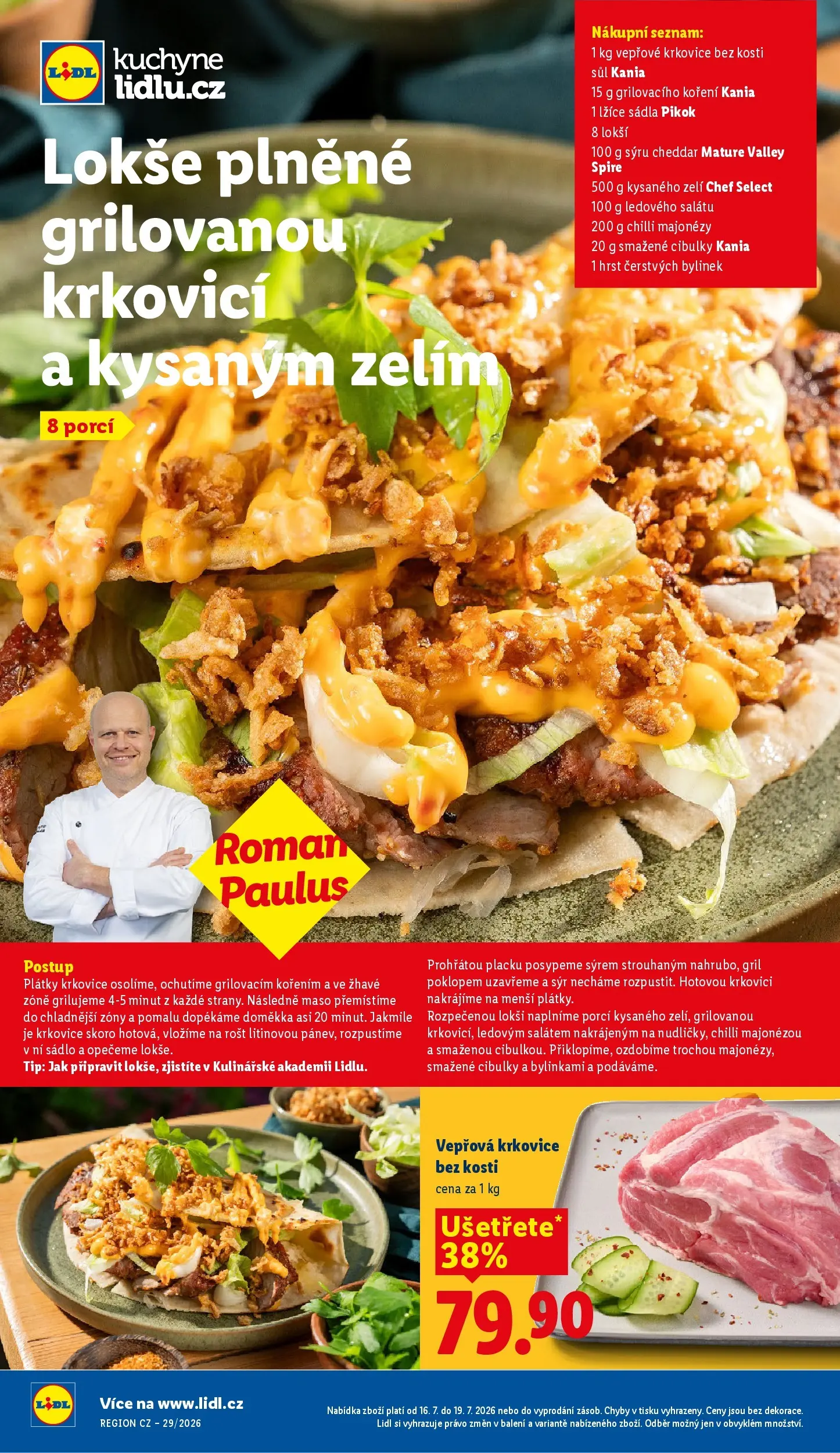 Lidl leták od 15.07.2026 - Nový akční leták | Strana: 48 | Produkty: Koření, Vepřová krkovice bez kosti, Krkovice bez kosti, Cheddar