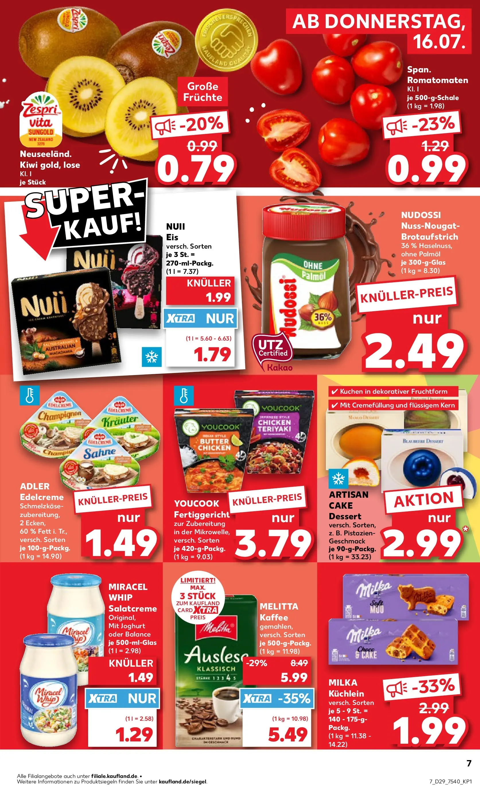 Prospekt Kaufland ab 13.07.2026 » Angebote Online zum Blättern | Seite: 16 | Produkte: Kaffee, Milka, Kuchen, Sahne