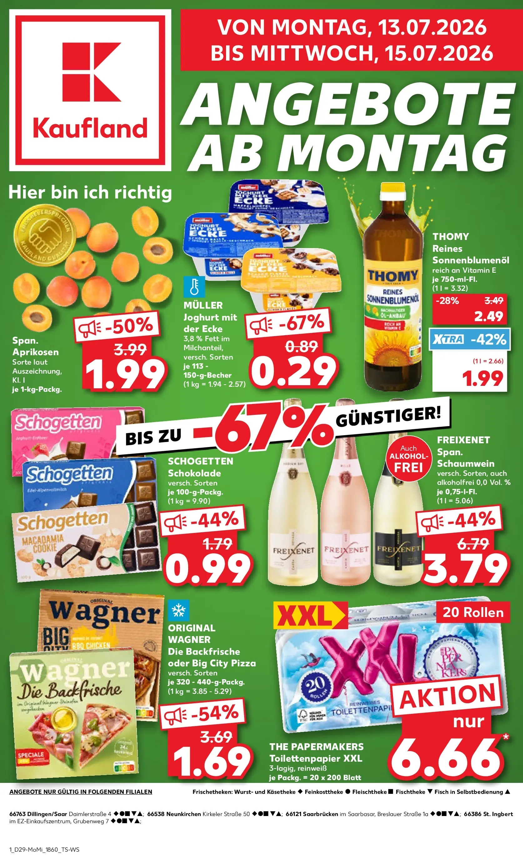 Prospekt Kaufland ab 13.07.2026 » Angebote Online zum Blättern | Seite: 1 | Produkte: Joghurt, Schokolade, Wurst, Schogetten