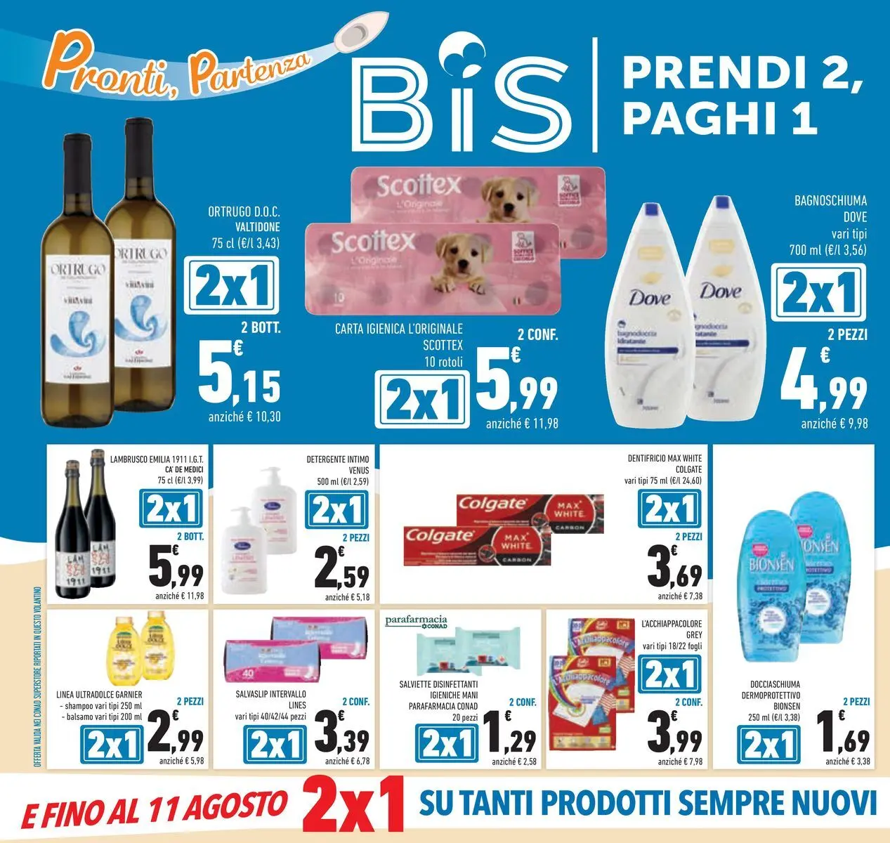 Volantino Conad dal 14/07/2026 > Anteprima | Pagina: 8 | Prodotti: Dentifricio, Detergente intimo, Detergente, Intimo