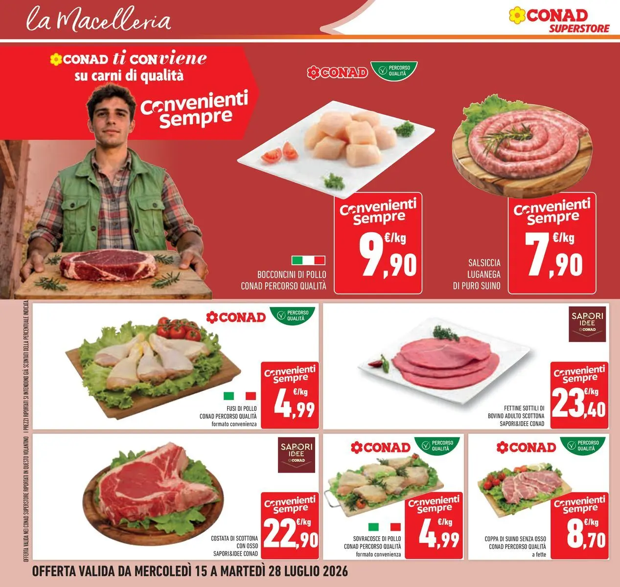 Volantino Conad dal 14/07/2026 > Anteprima | Pagina: 16 | Prodotti: Bovino, Pollo, Suino, Salsiccia