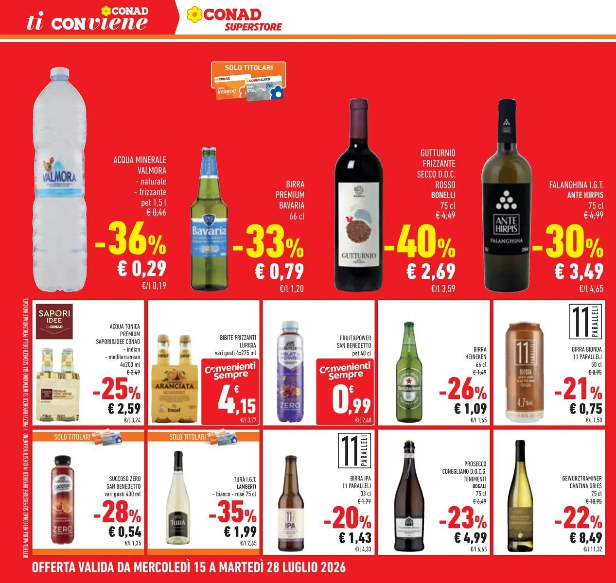 Volantino Conad dal 14/07/2026 > Anteprima | Pagina: 24 | Prodotti: Acqua tonica, Acqua, Bibite, Heineken