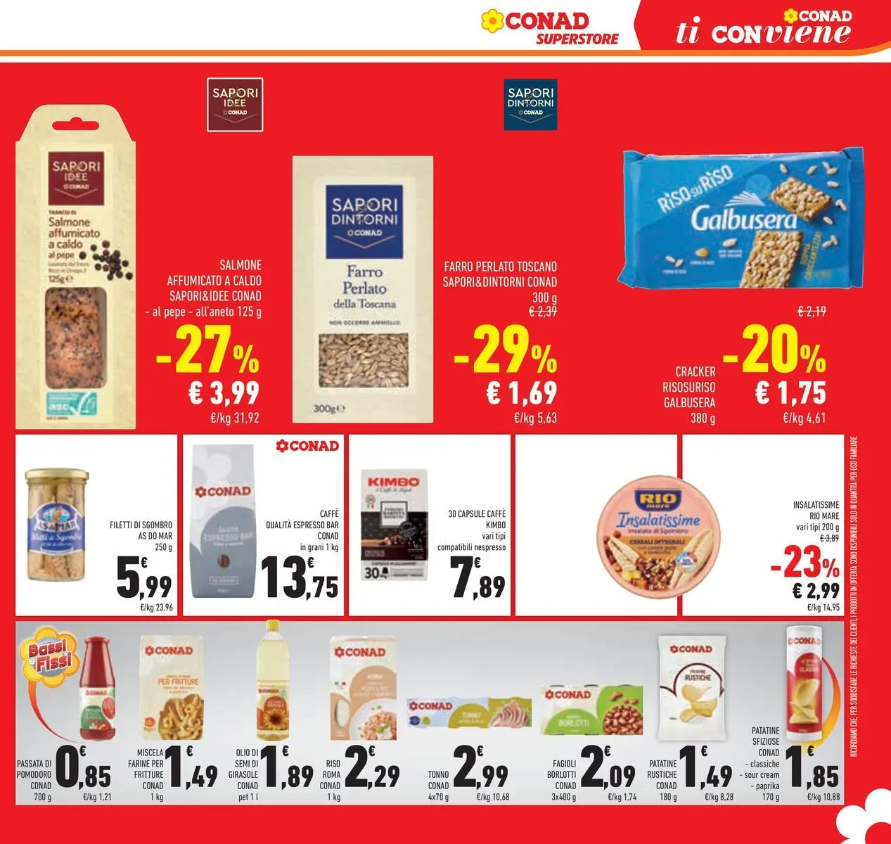 Volantino Conad dal 14/07/2026 > Anteprima | Pagina: 29 | Prodotti: Salmone affumicato, Salmone, Patatine, Passata di pomodoro