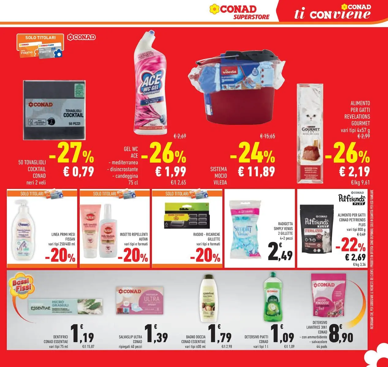 Volantino Conad dal 14/07/2026 > Anteprima | Pagina: 33 | Prodotti: Candeggina, Mocio, WC, Bagno