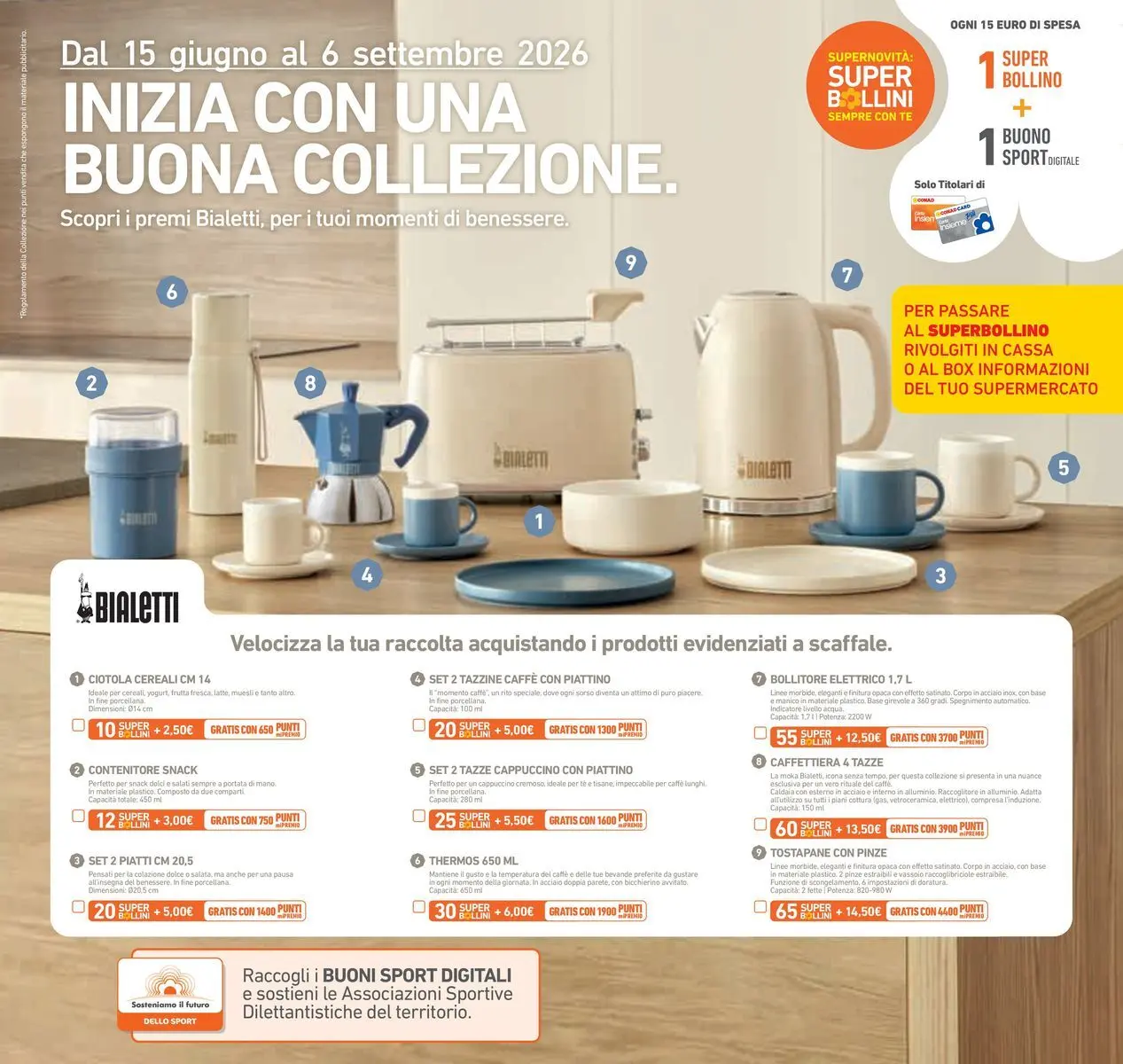 Volantino Conad dal 14/07/2026 > Anteprima | Pagina: 35 | Prodotti: Muesli, Caffettiera, Contenitore, Ciotola