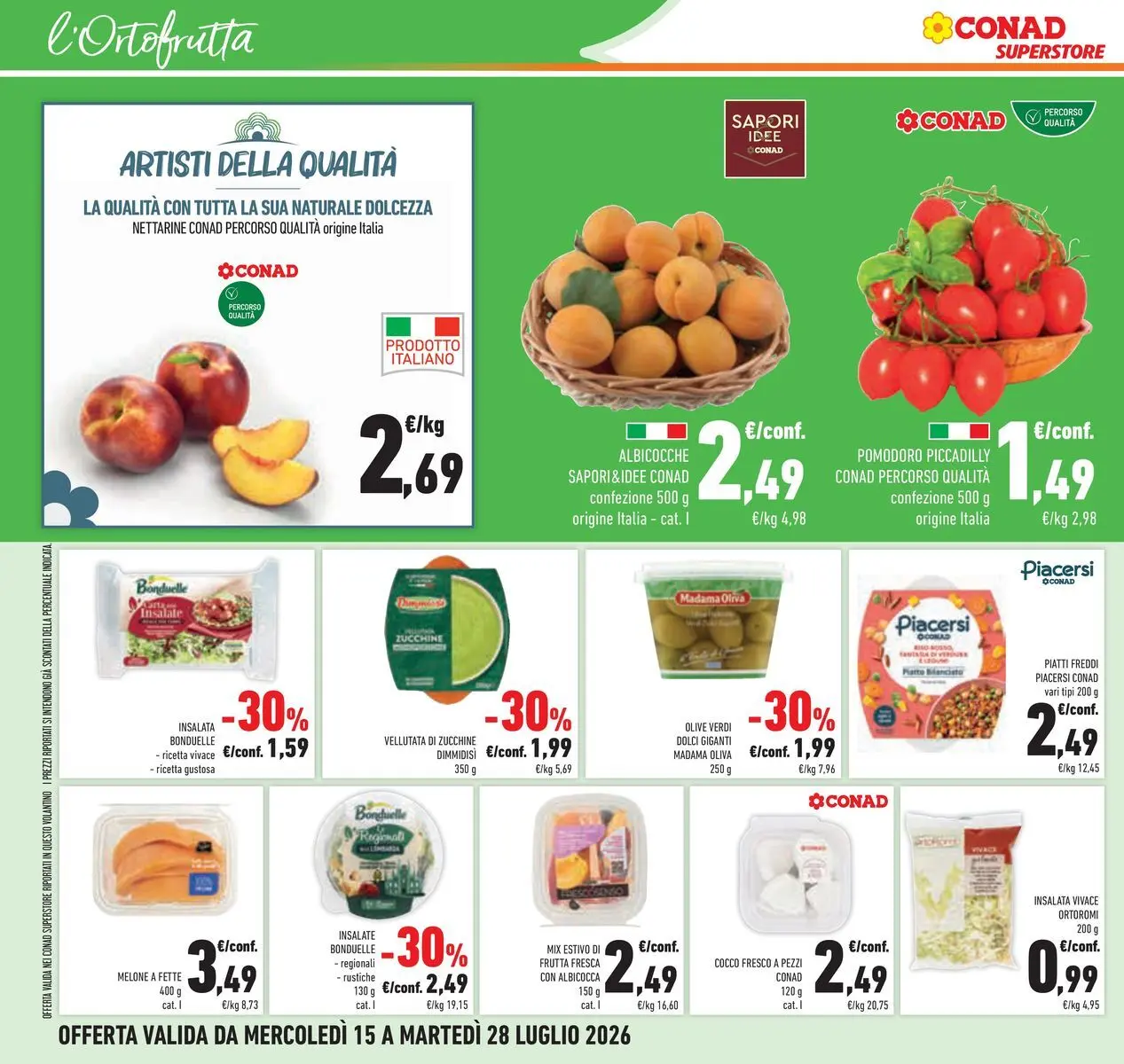 Volantino Conad dal 14/07/2026 > Anteprima | Pagina: 12 | Prodotti: Insalata, Melone, Piatto, Albicocche