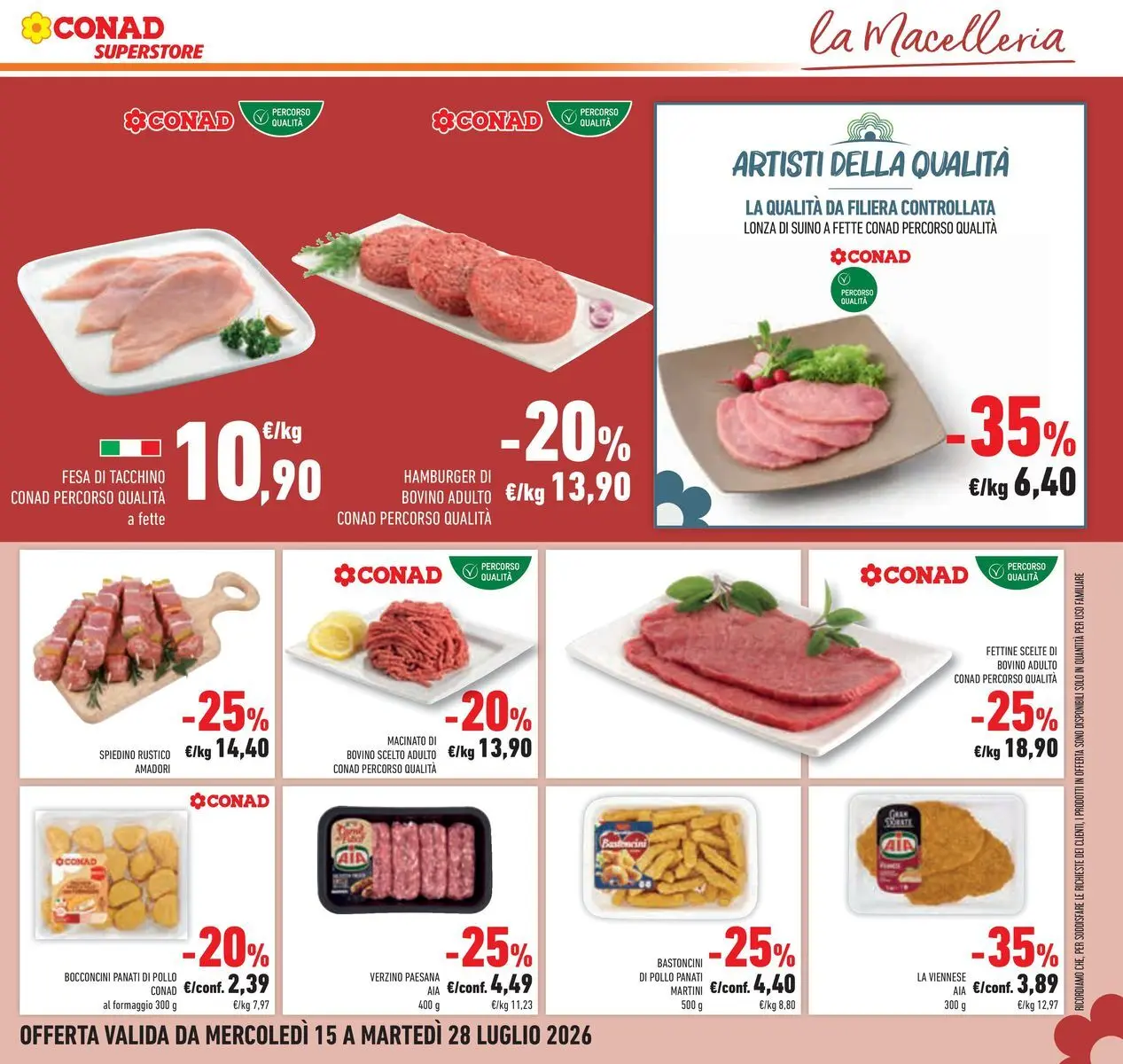 Volantino Conad dal 14/07/2026 > Anteprima | Pagina: 13 | Prodotti: Pollo, Tacchino, Hamburger, Macinato