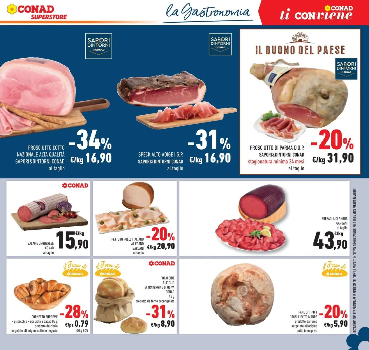 Volantino Conad dal 14/07/2026 > Anteprima | Pagina: 15 | Prodotti: Prosciutto di Parma, Salame, Cacao, Il forno