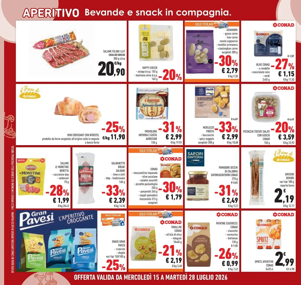 Volantino Conad dal 14/07/2026 > Anteprima | Pagina: 22 | Prodotti: Merluzzo, Mozzarella, Pomodoro, Pomodori secchi