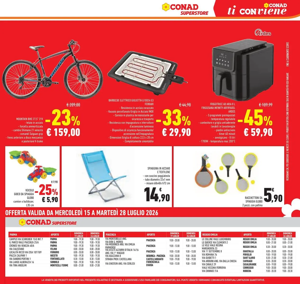 Volantino Conad dal 14/07/2026 > Anteprima | Pagina: 27 | Prodotti: Friggitrice ad aria, Tubo, Contenitore, Friggitrice